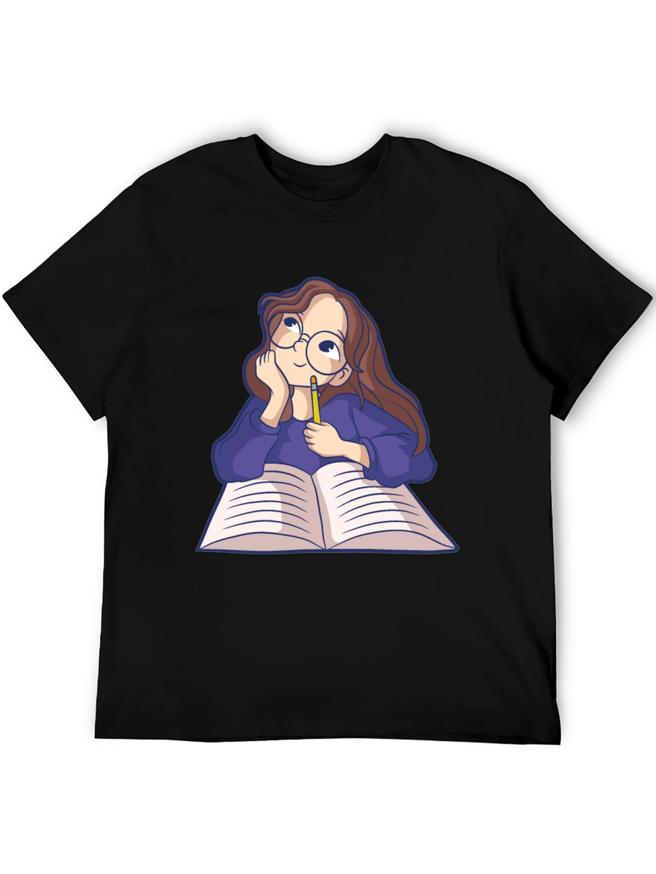 Dreamy Reader Graphic Tee - Black Casual T-Shirt