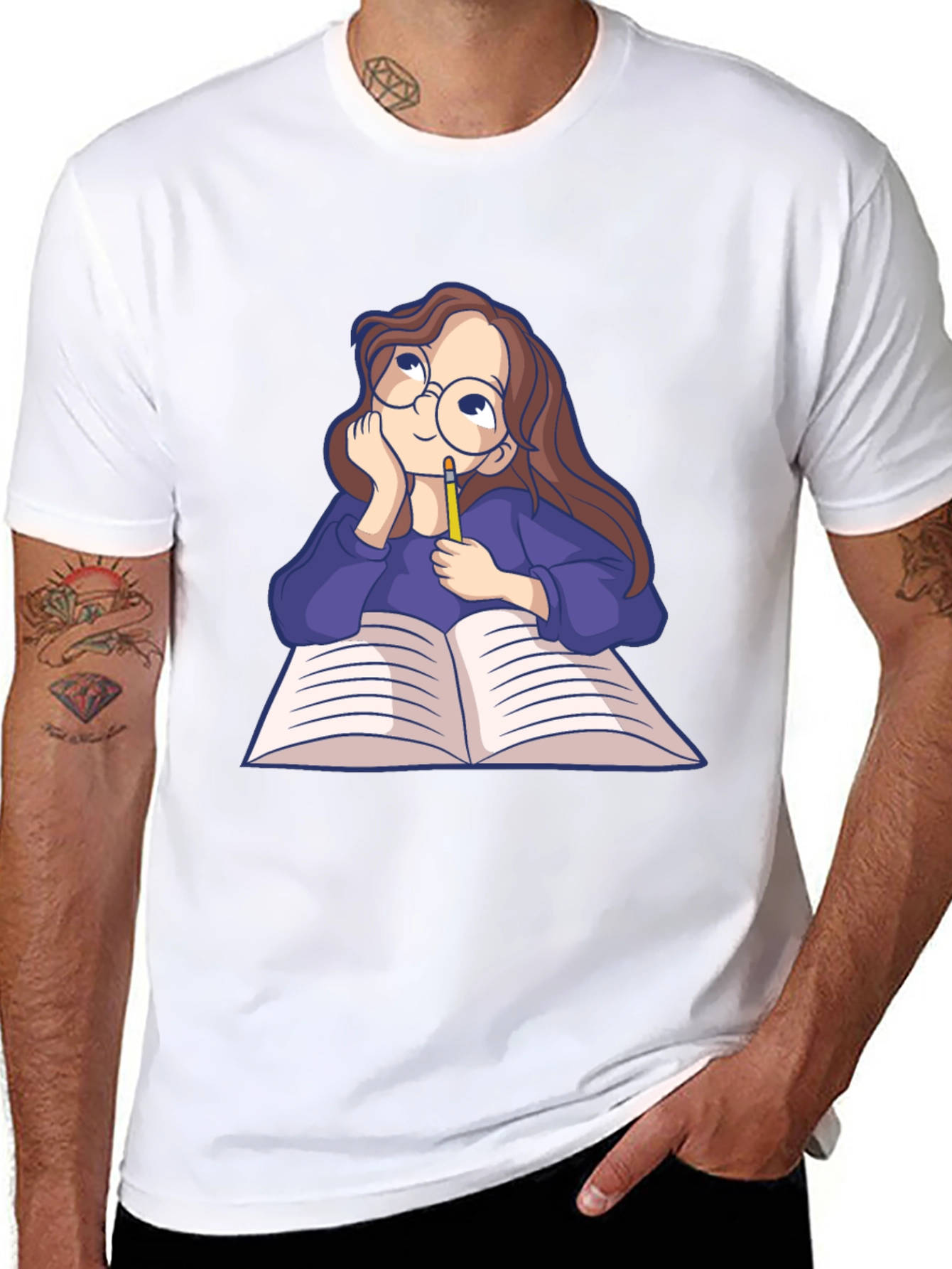 Dreamy Reader Graphic Tee - Black Casual T-Shirt