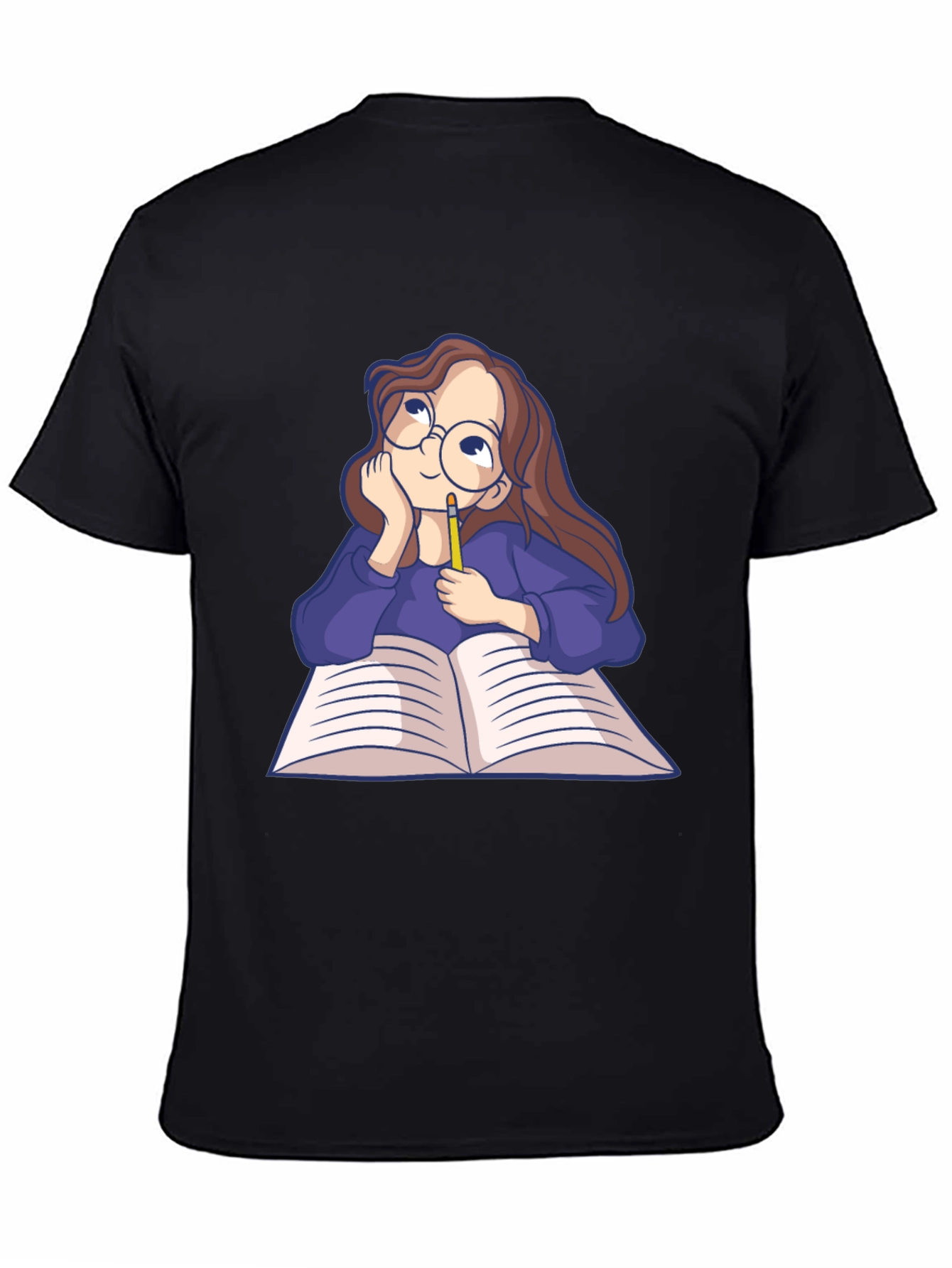Dreamy Reader Graphic Tee - Black Casual T-Shirt