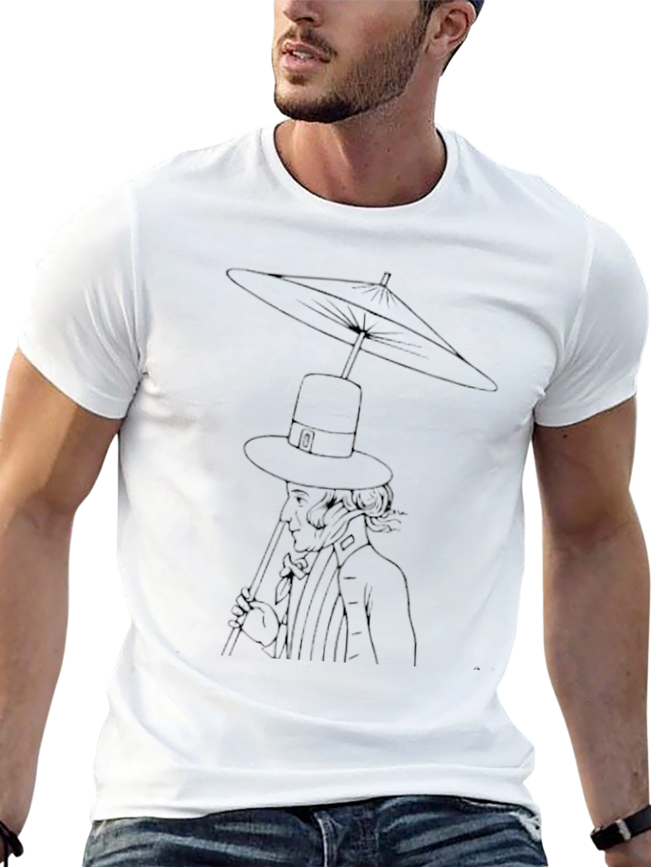 Unique Line Art Graphic Tee
