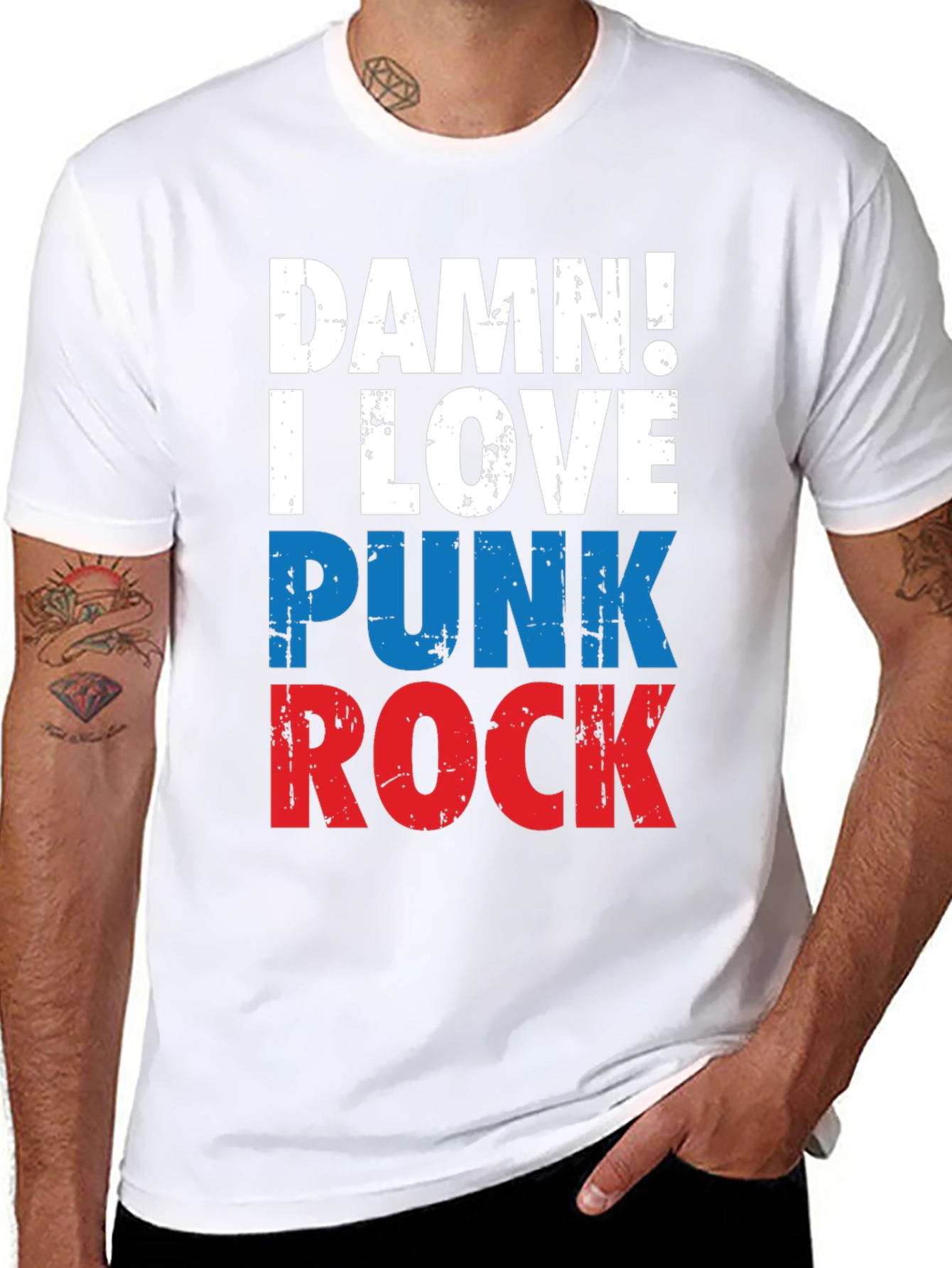 Damn! I Love Punk Rock Tee - Graphic T-Shirt