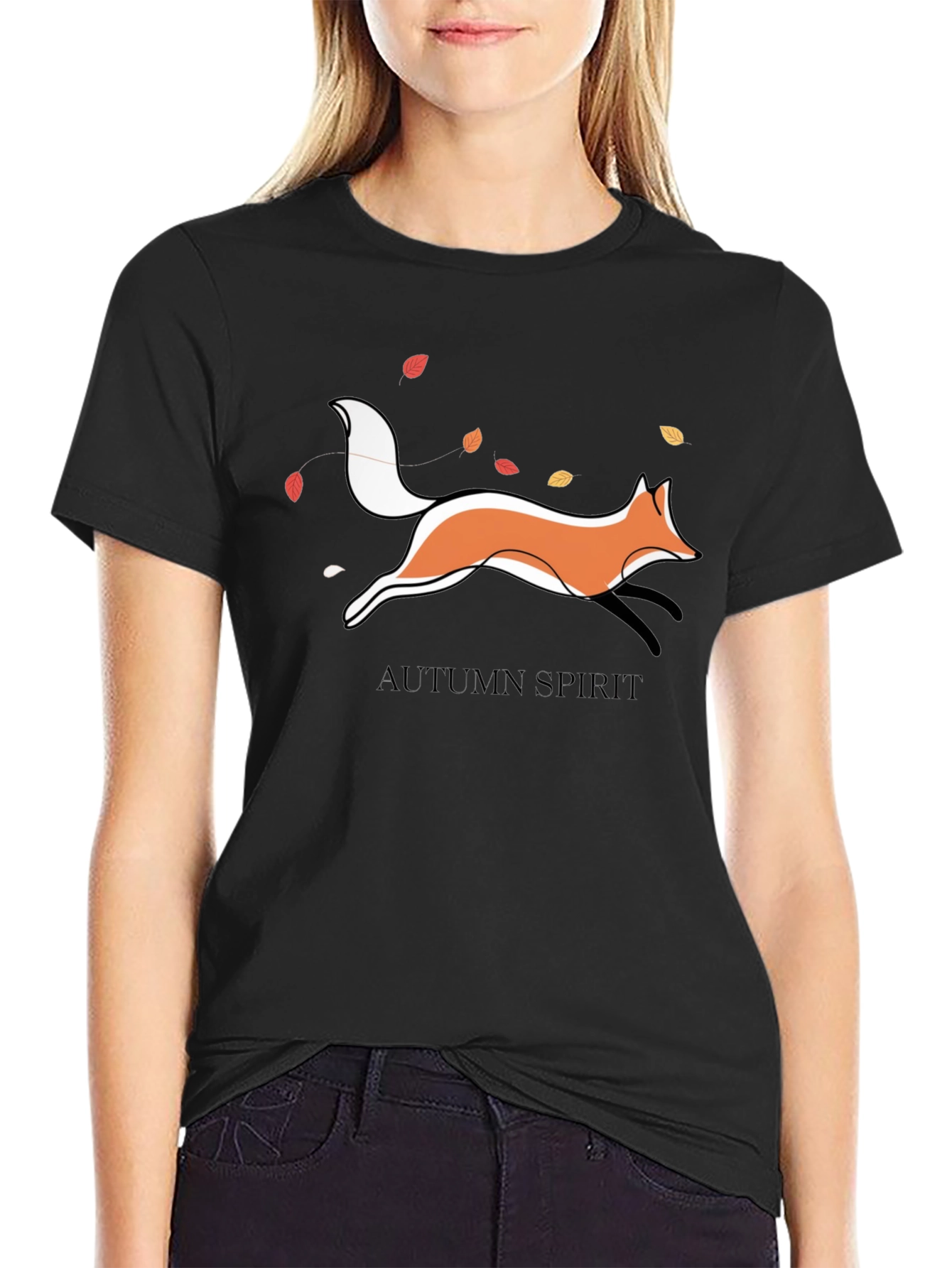 Autumn Spirit Fox Graphic T-Shirt