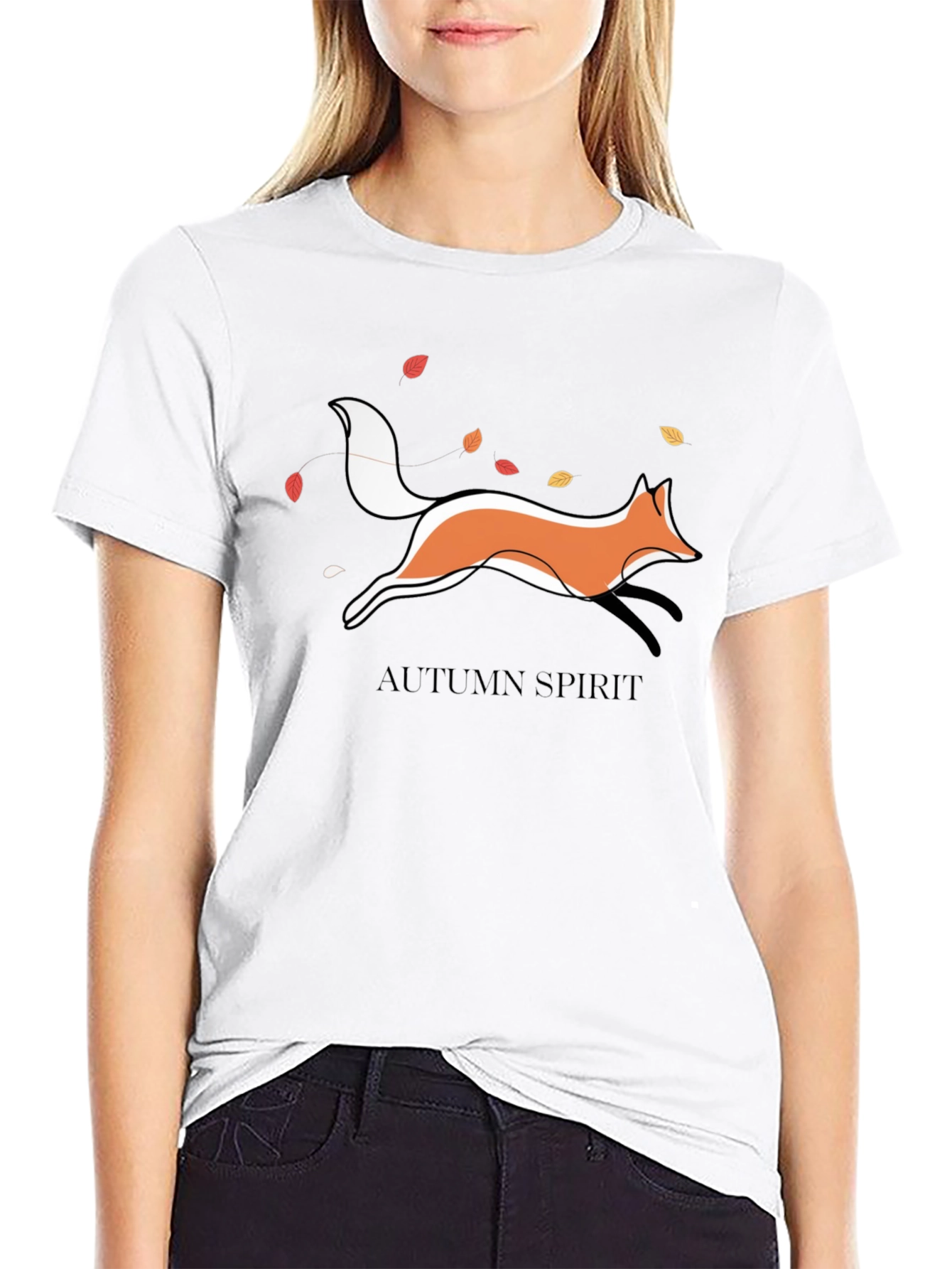Autumn Spirit Fox Graphic T-Shirt