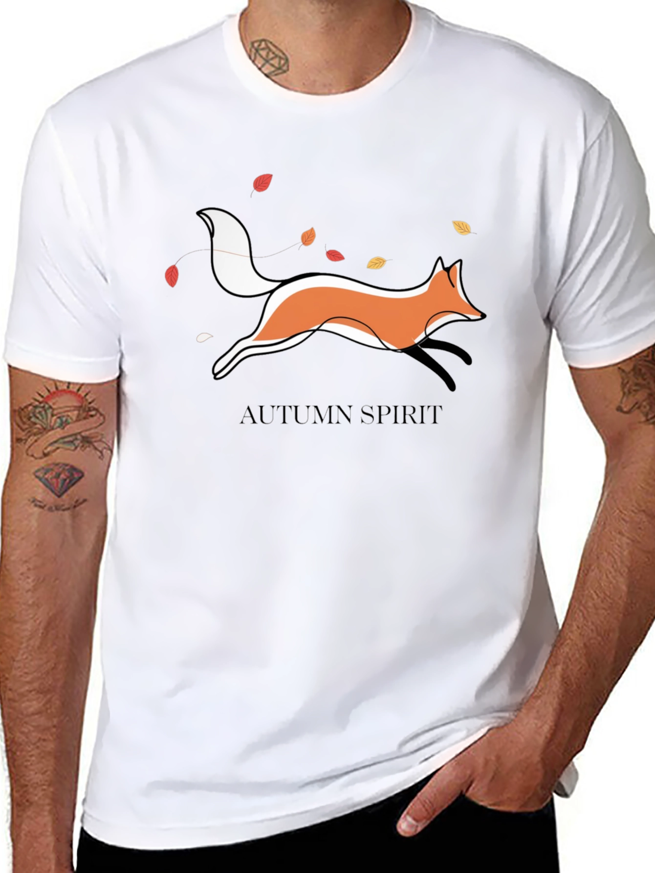Autumn Spirit Fox Graphic T-Shirt