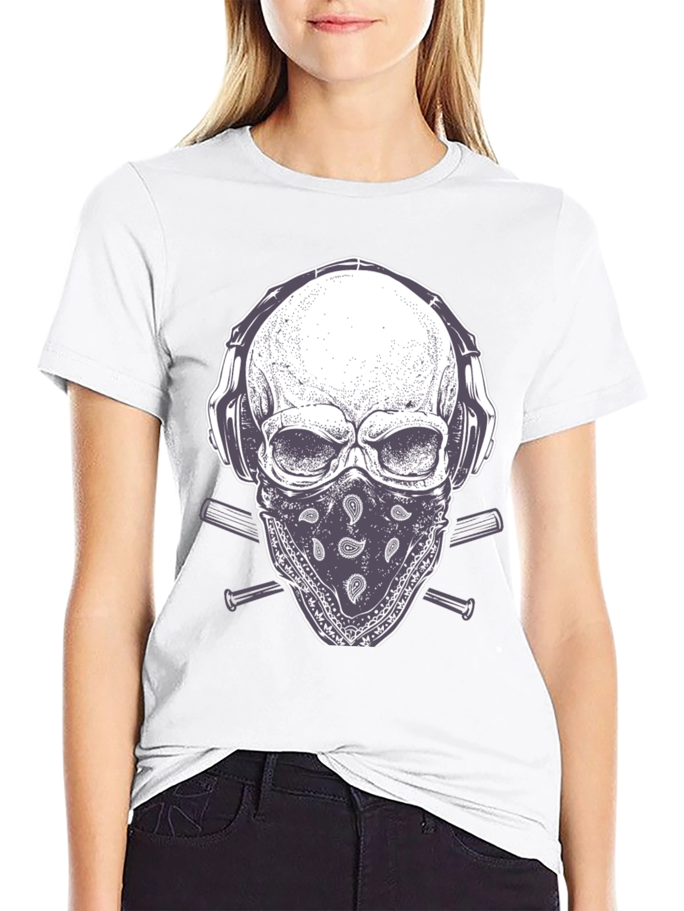 Skull Headphone T-Shirt - Unique Graphic Tee