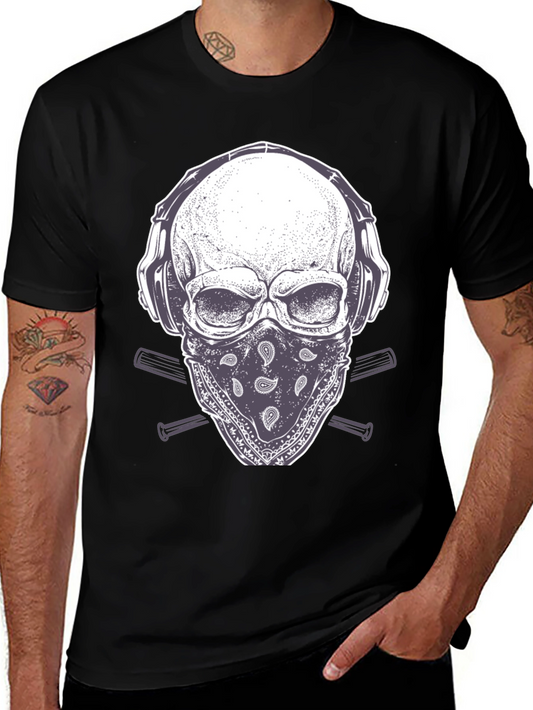 Skull Headphone T-Shirt - Unique Graphic Tee