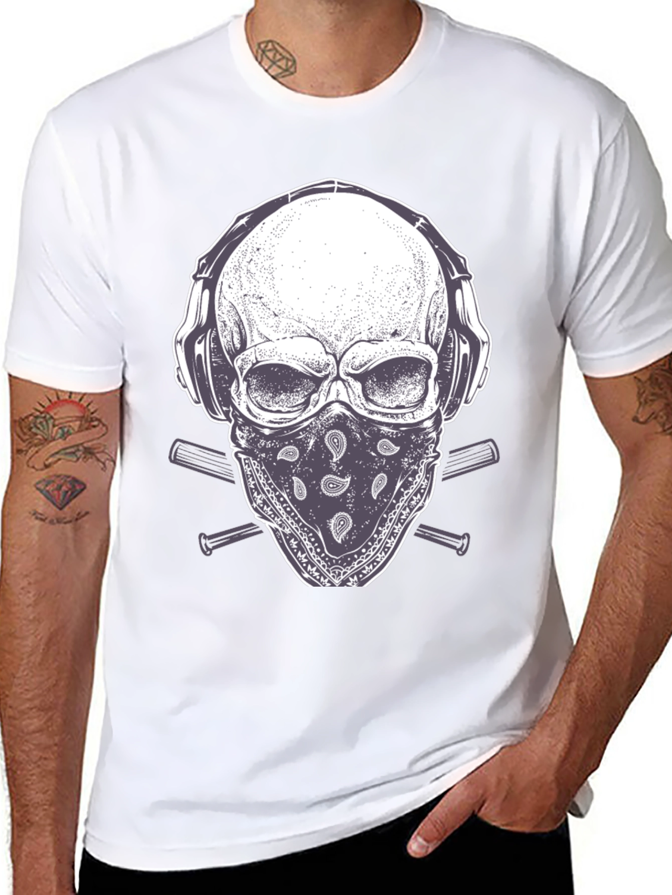 Skull Headphone T-Shirt - Unique Graphic Tee