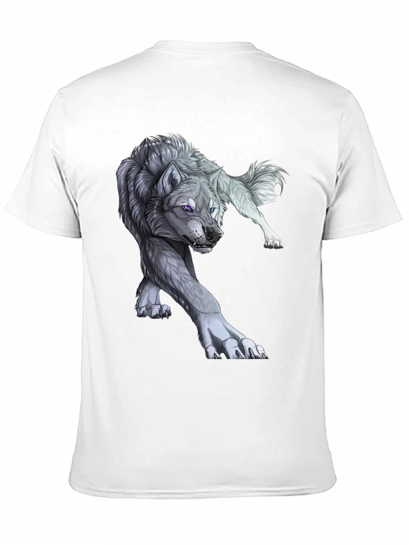 Wolf Graphic Print T-Shirt - Black