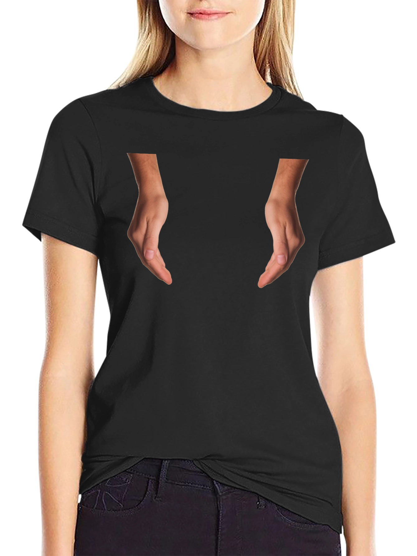 Novelty Hands Graphic Black T-Shirt