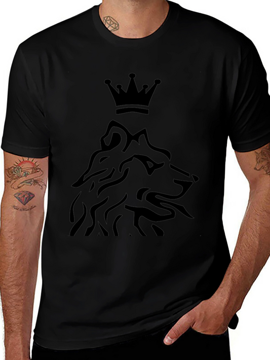 King Wolf Graphic T-Shirt - Premium Black Tee