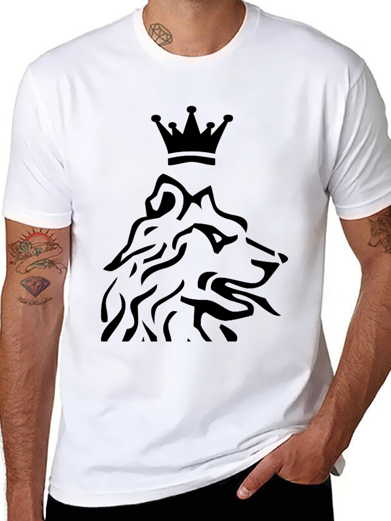 King Wolf Graphic T-Shirt - Premium Black Tee