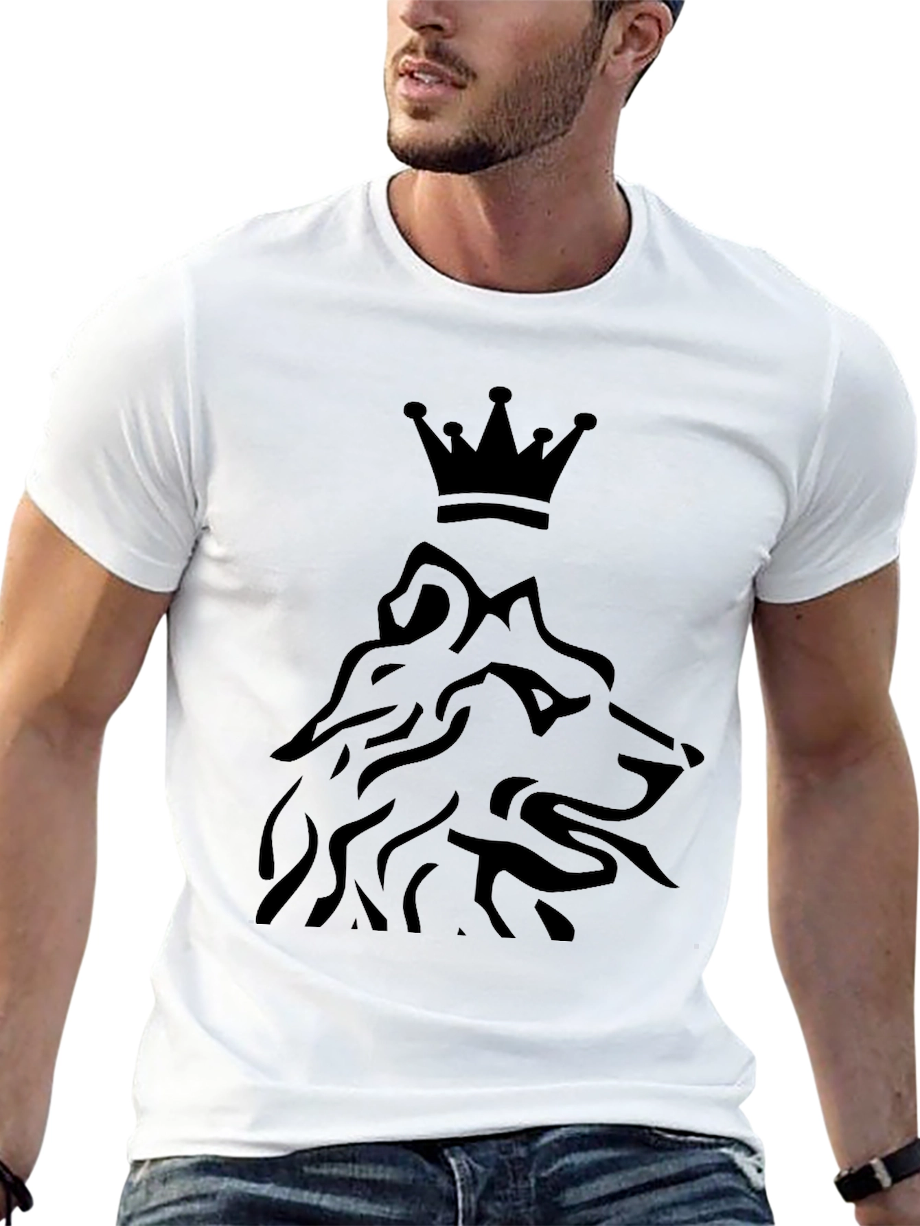 King Wolf Graphic T-Shirt - Premium Black Tee