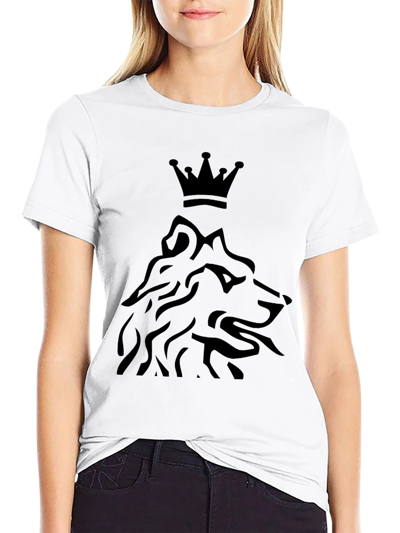 King Wolf Graphic T-Shirt - Premium Black Tee