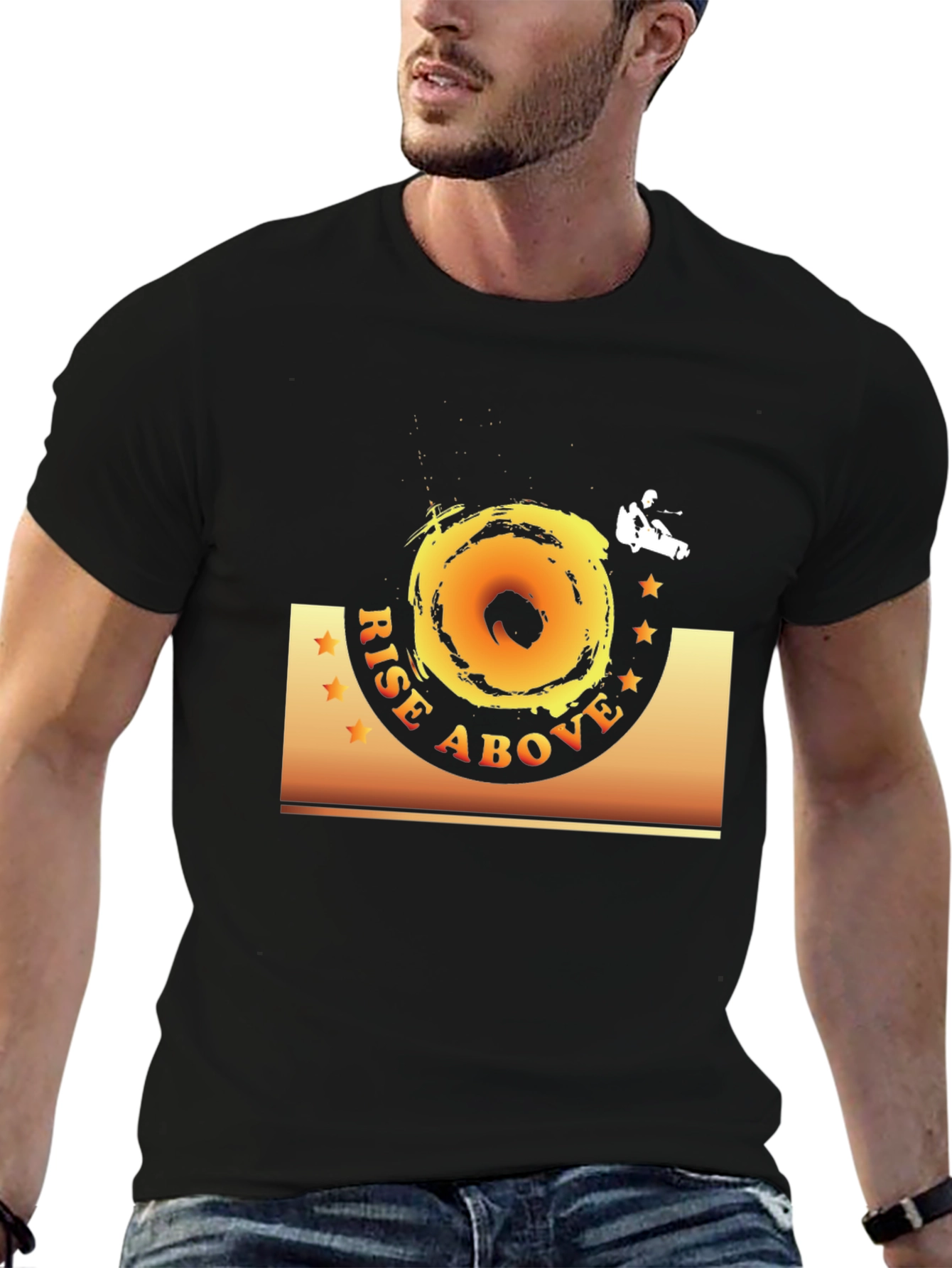 Rise Above Black Graphic Tee