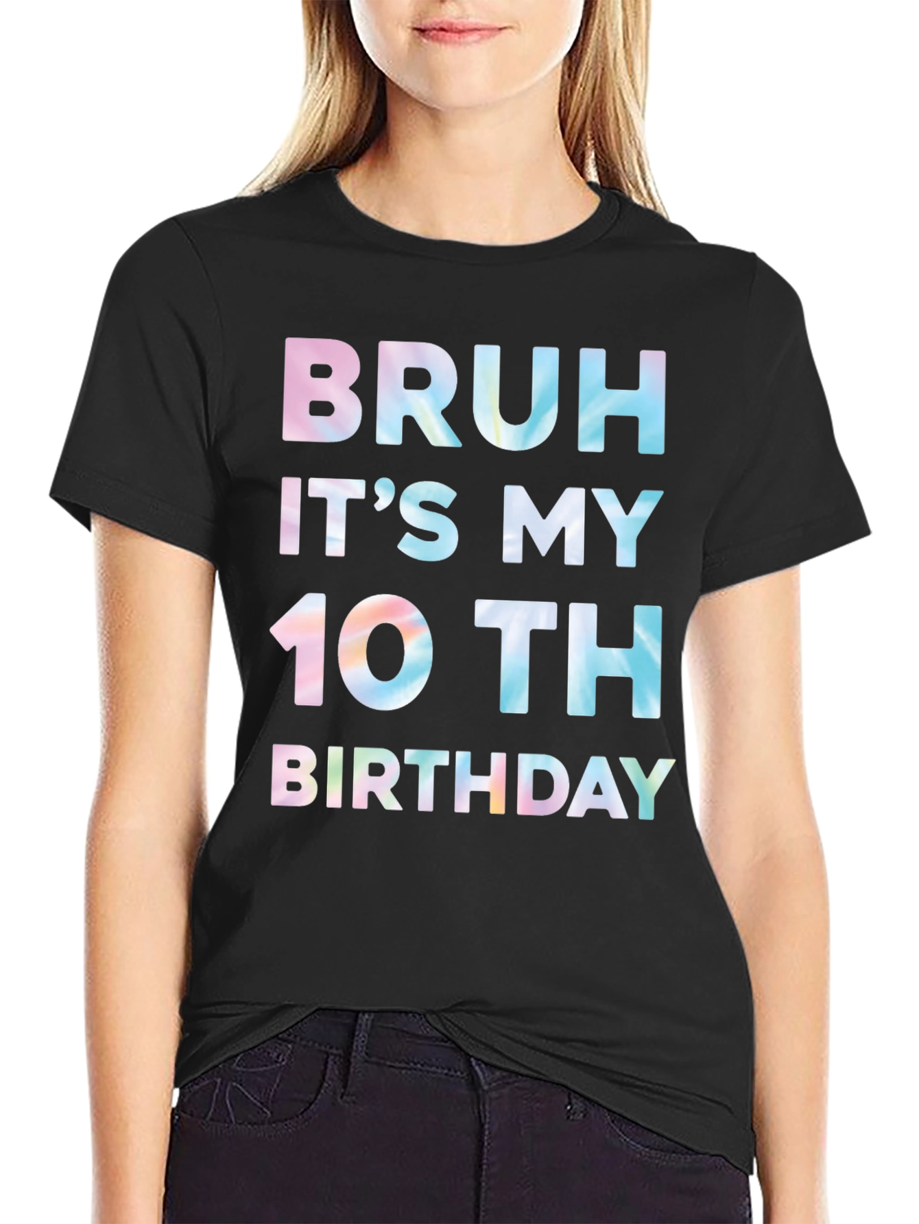 Bruh Its My 10th Birthday T-Shirt Black Cotton