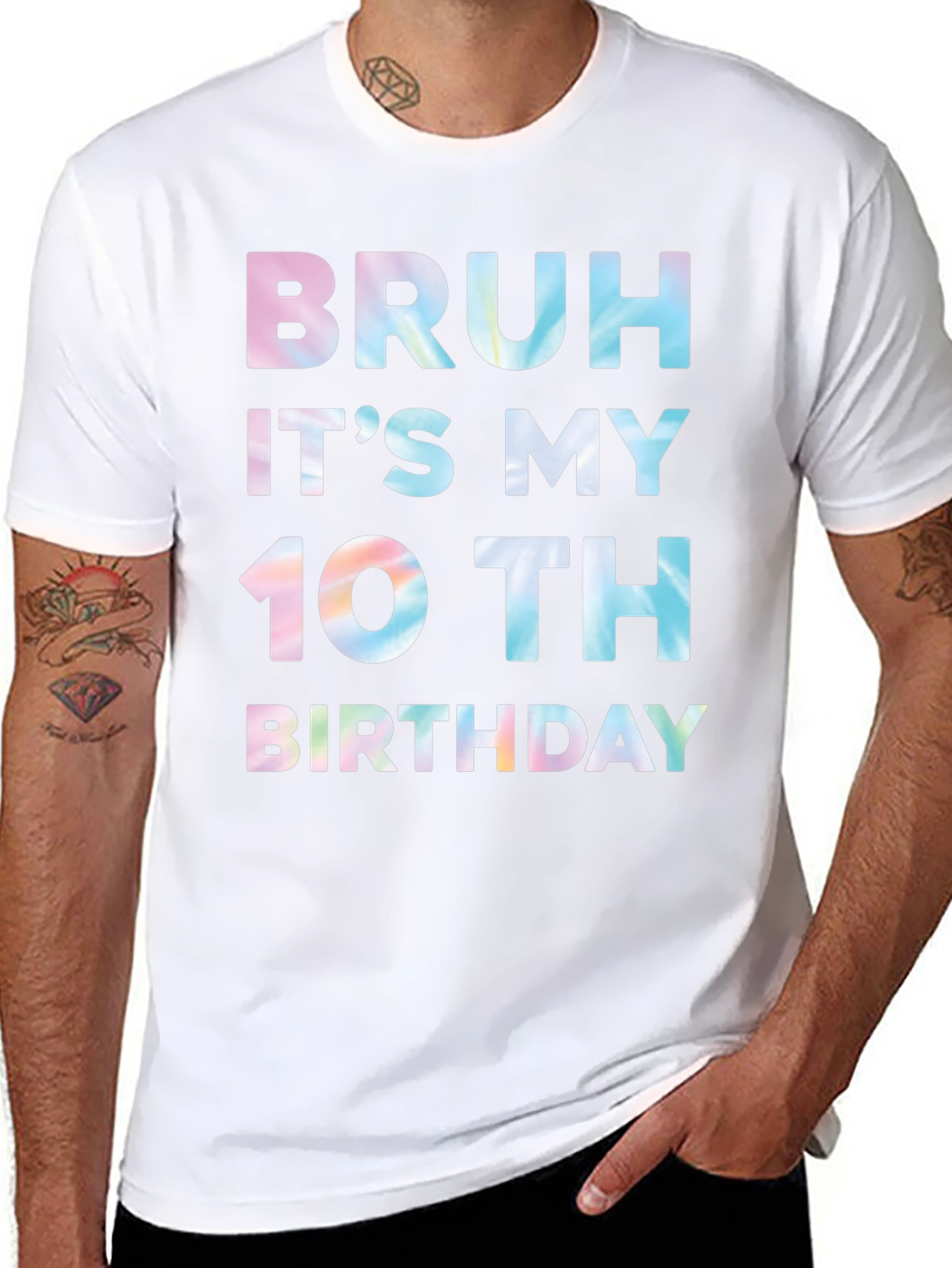 Bruh Its My 10th Birthday T-Shirt Black Cotton