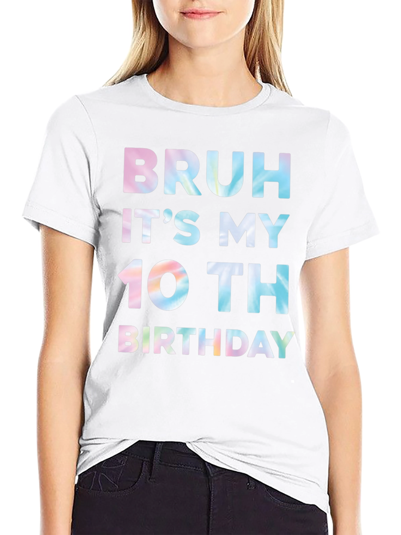 Bruh Its My 10th Birthday T-Shirt Black Cotton
