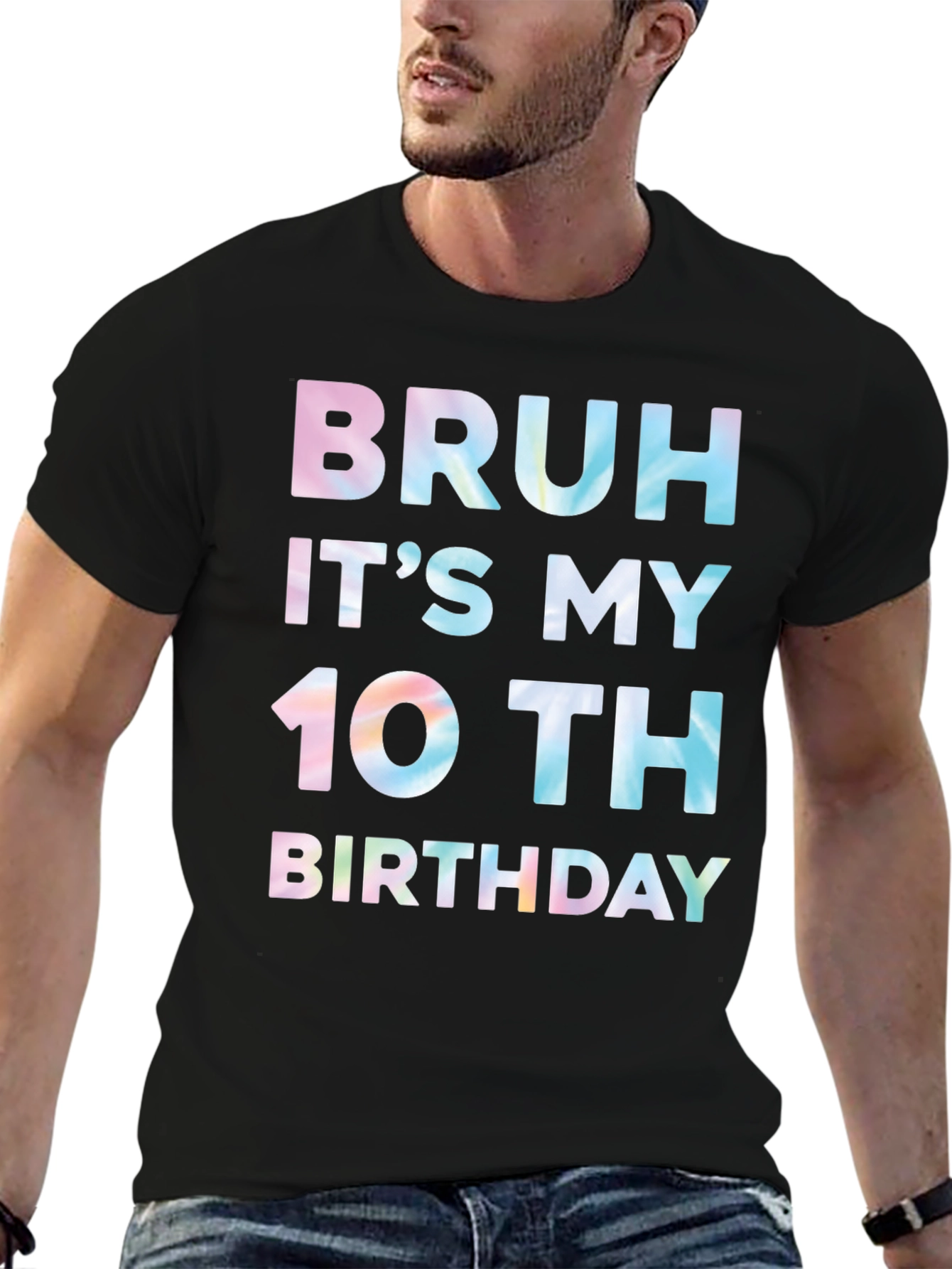 Bruh Its My 10th Birthday T-Shirt Black Cotton