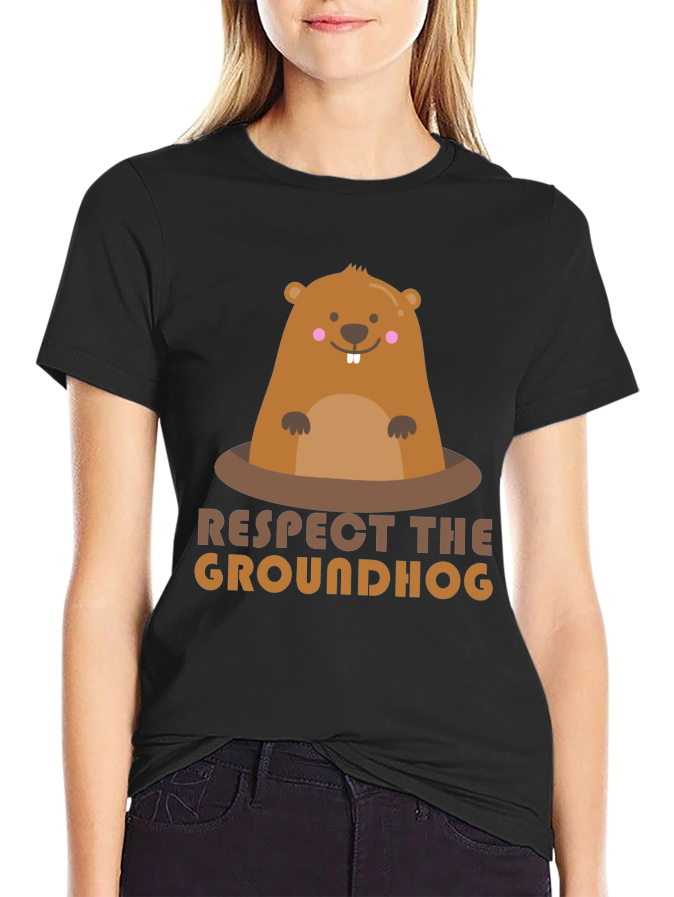 Respect the Groundhog Graphic T-Shirt