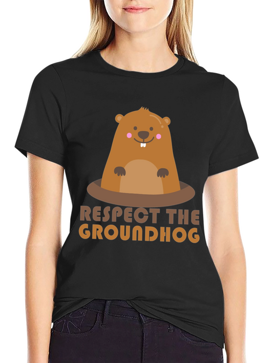 Respect the Groundhog Graphic T-Shirt