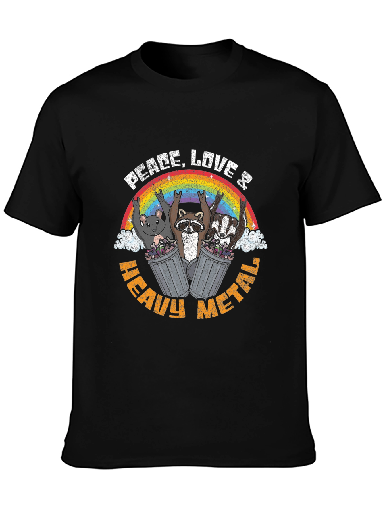 Peace Love Heavy Metal Animals T-Shirt