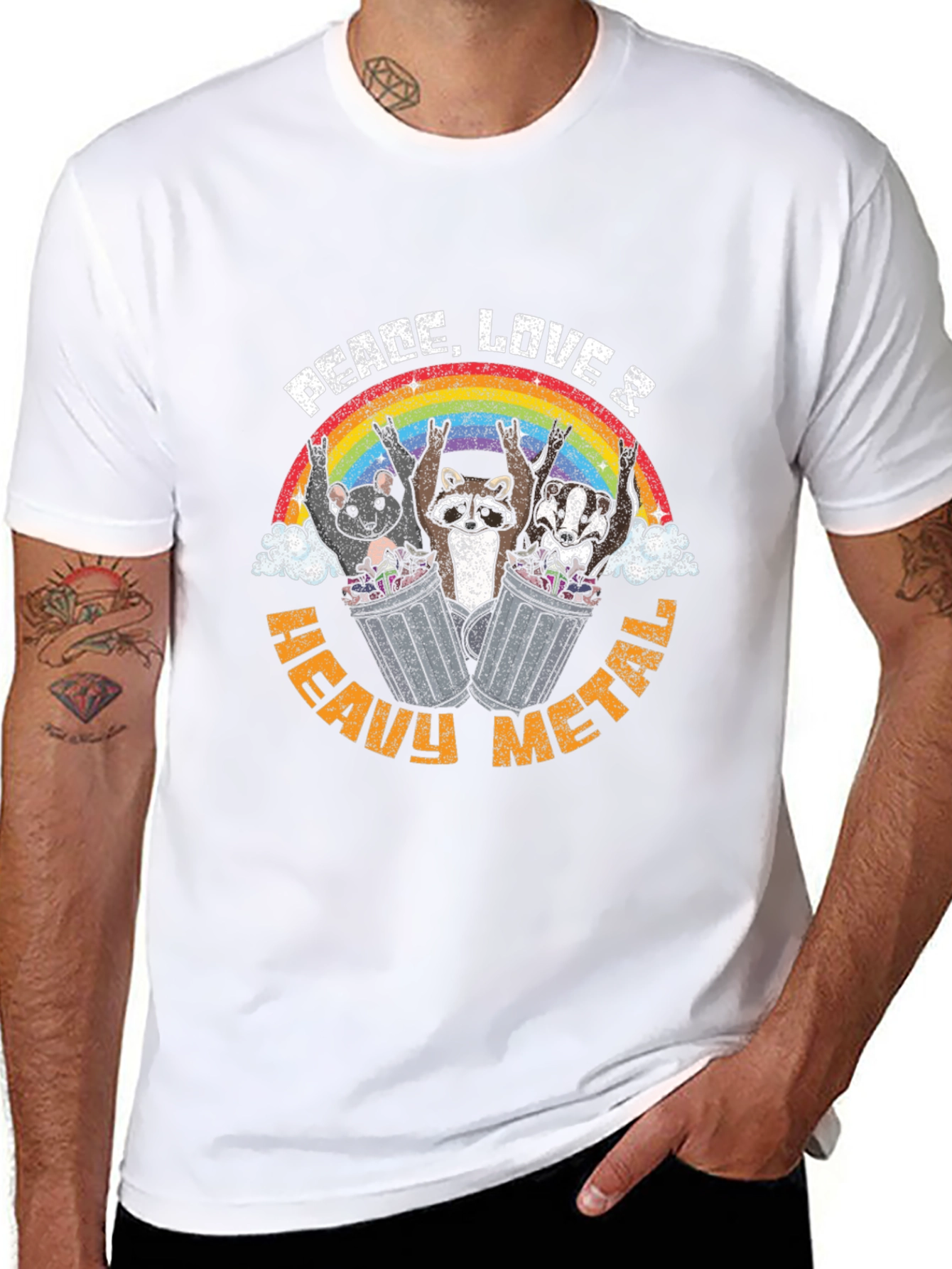 Peace Love Heavy Metal Animals T-Shirt