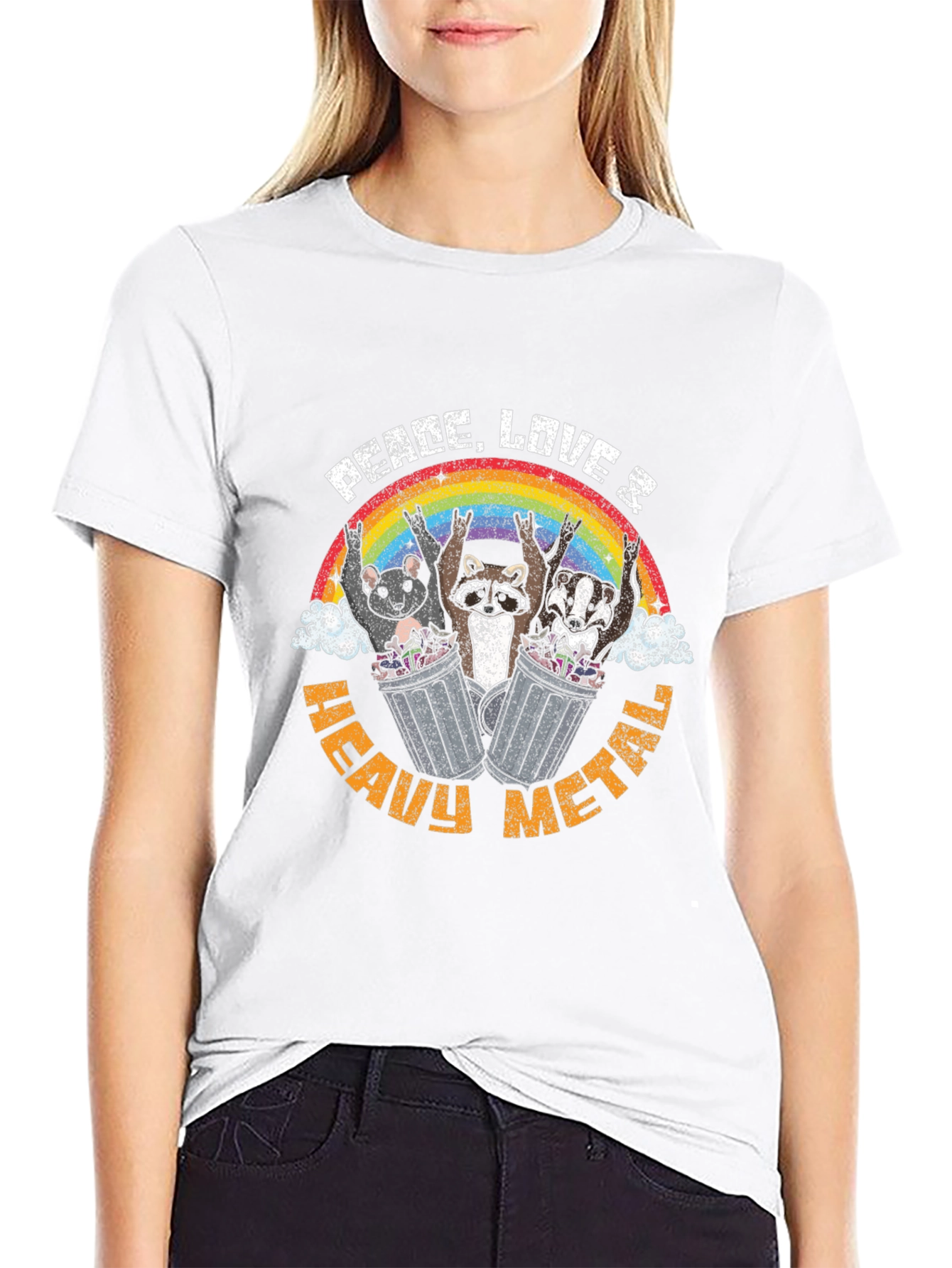 Peace Love Heavy Metal Animals T-Shirt