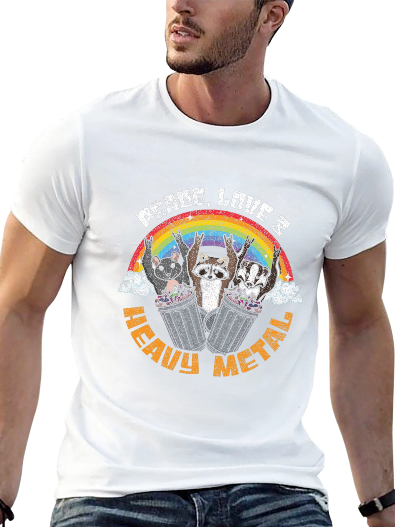 Peace Love Heavy Metal Animals T-Shirt