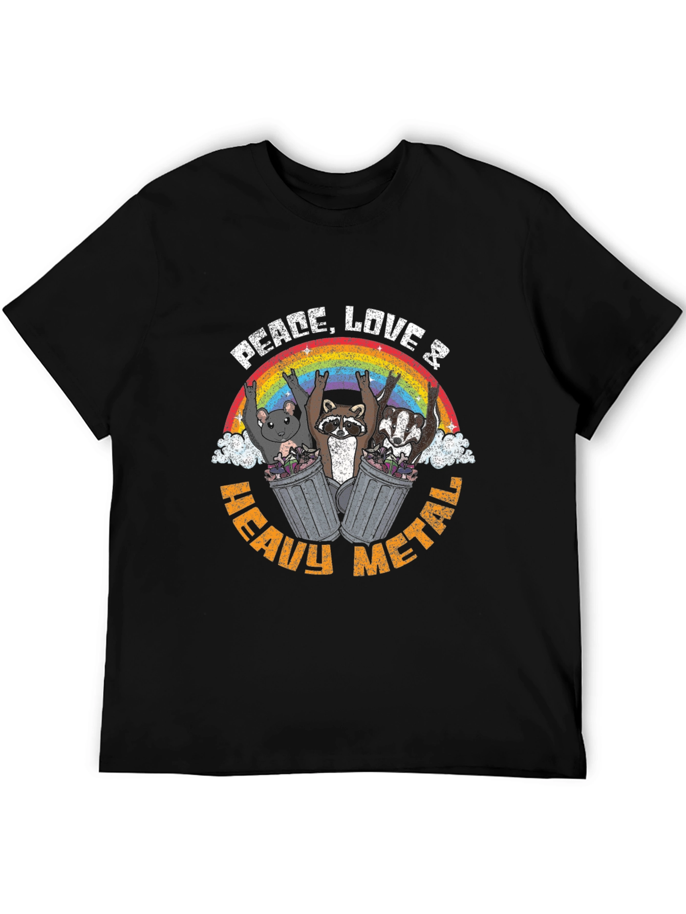 Peace Love Heavy Metal Animals T-Shirt