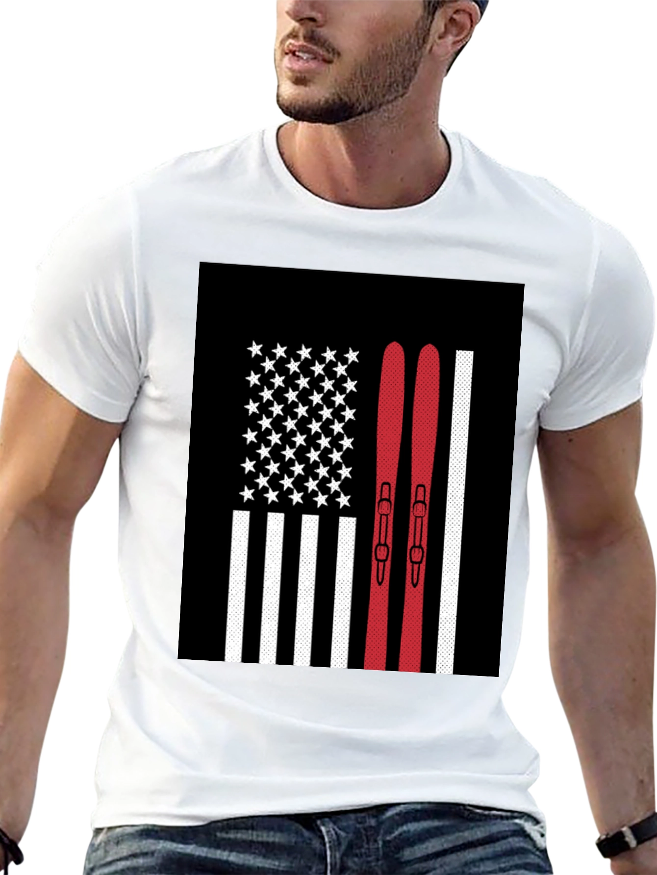 USA Skiing Flag Graphic Tee
