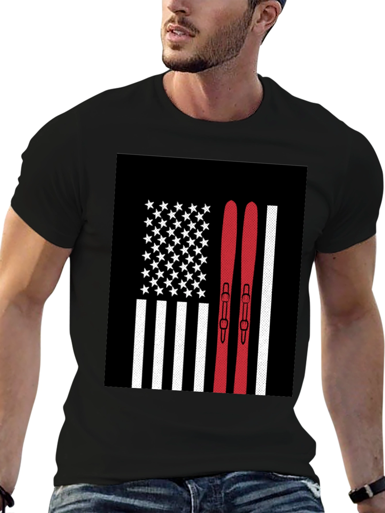 USA Skiing Flag Graphic Tee