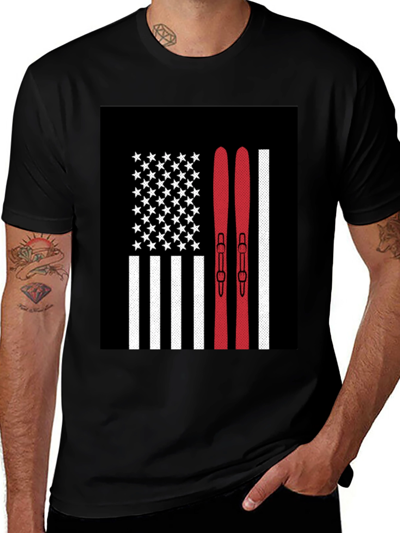 USA Skiing Flag Graphic Tee