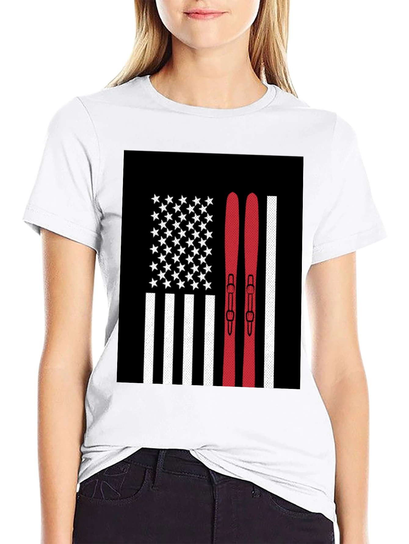 USA Skiing Flag Graphic Tee