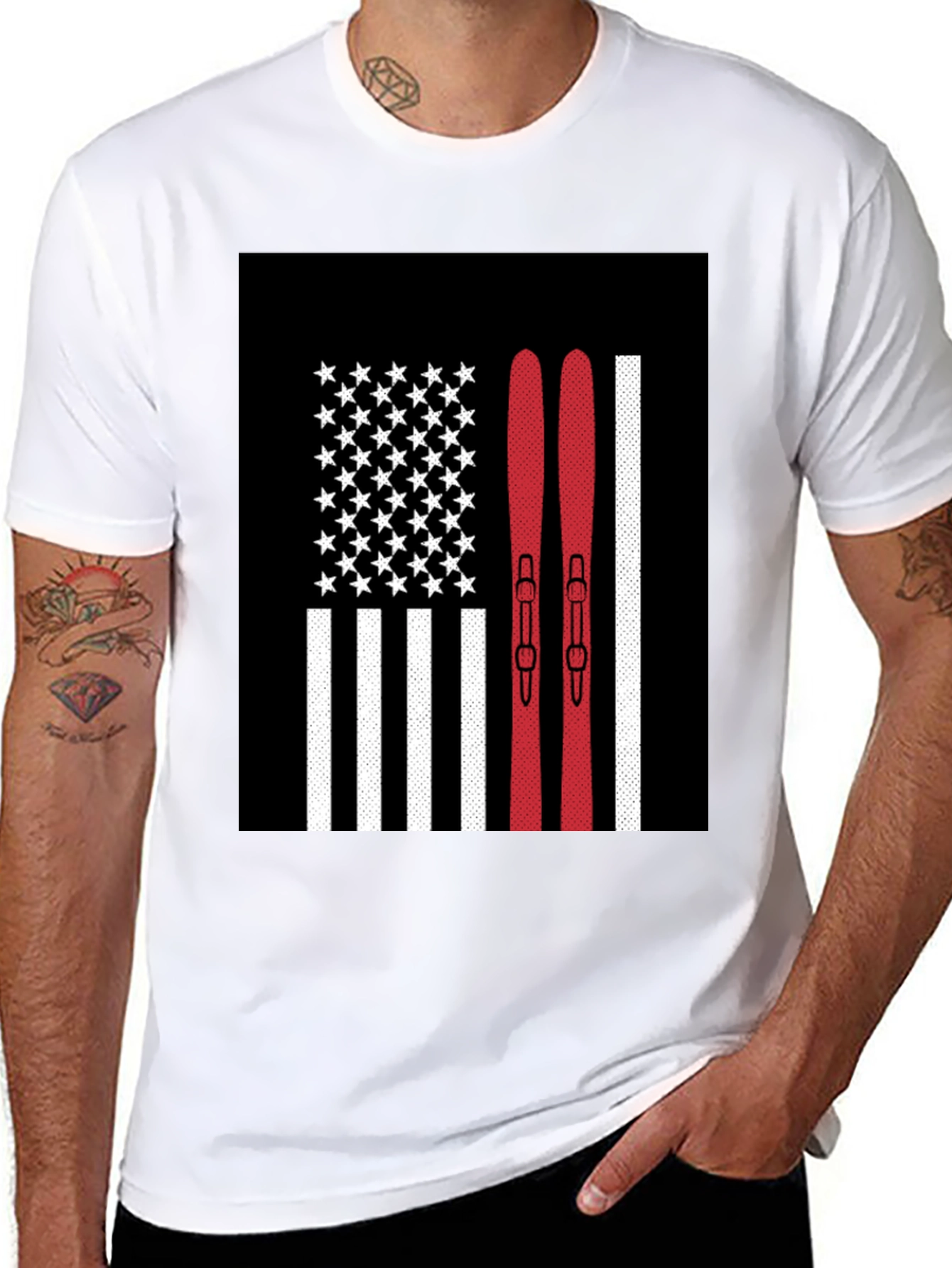 USA Skiing Flag Graphic Tee