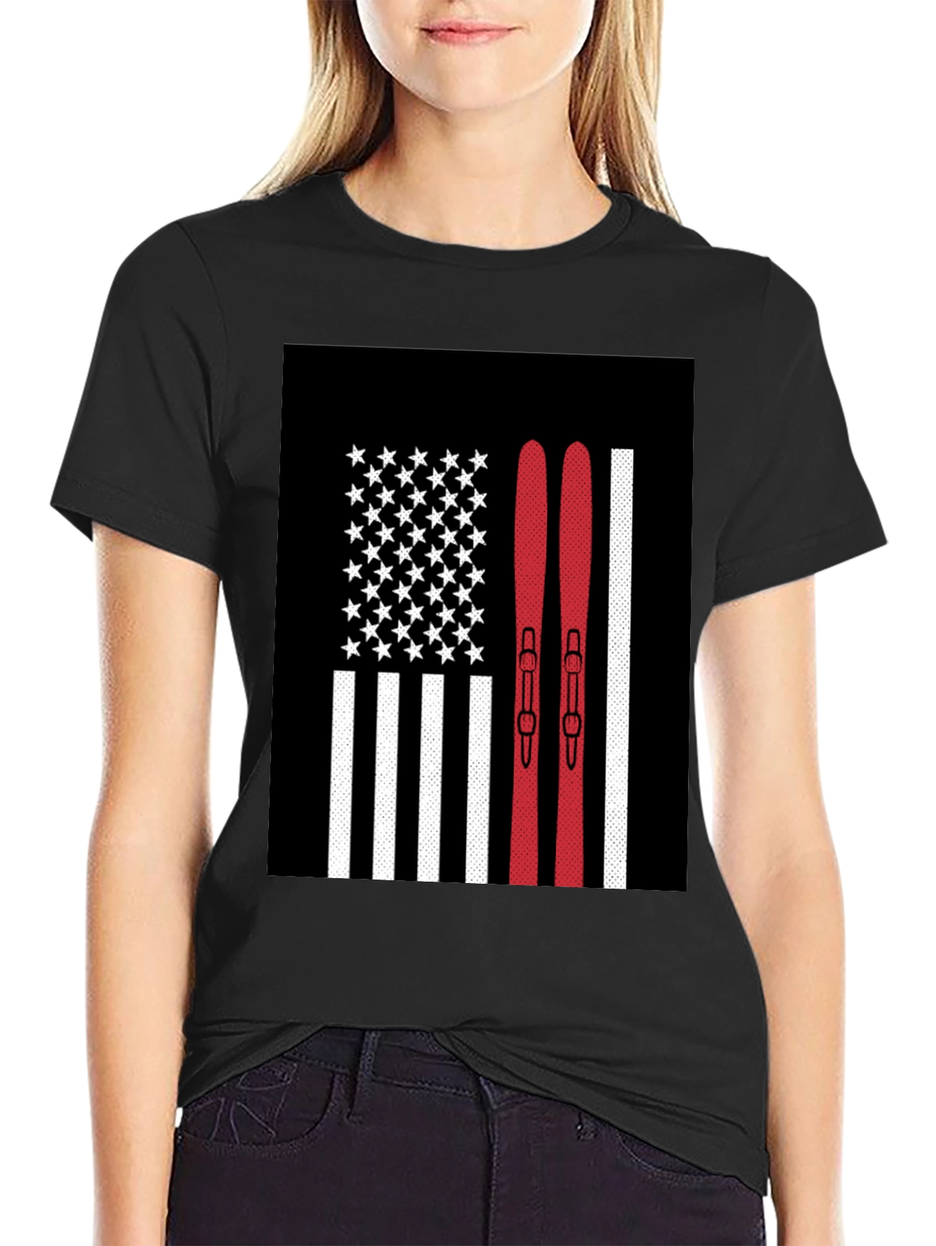 USA Skiing Flag Graphic Tee