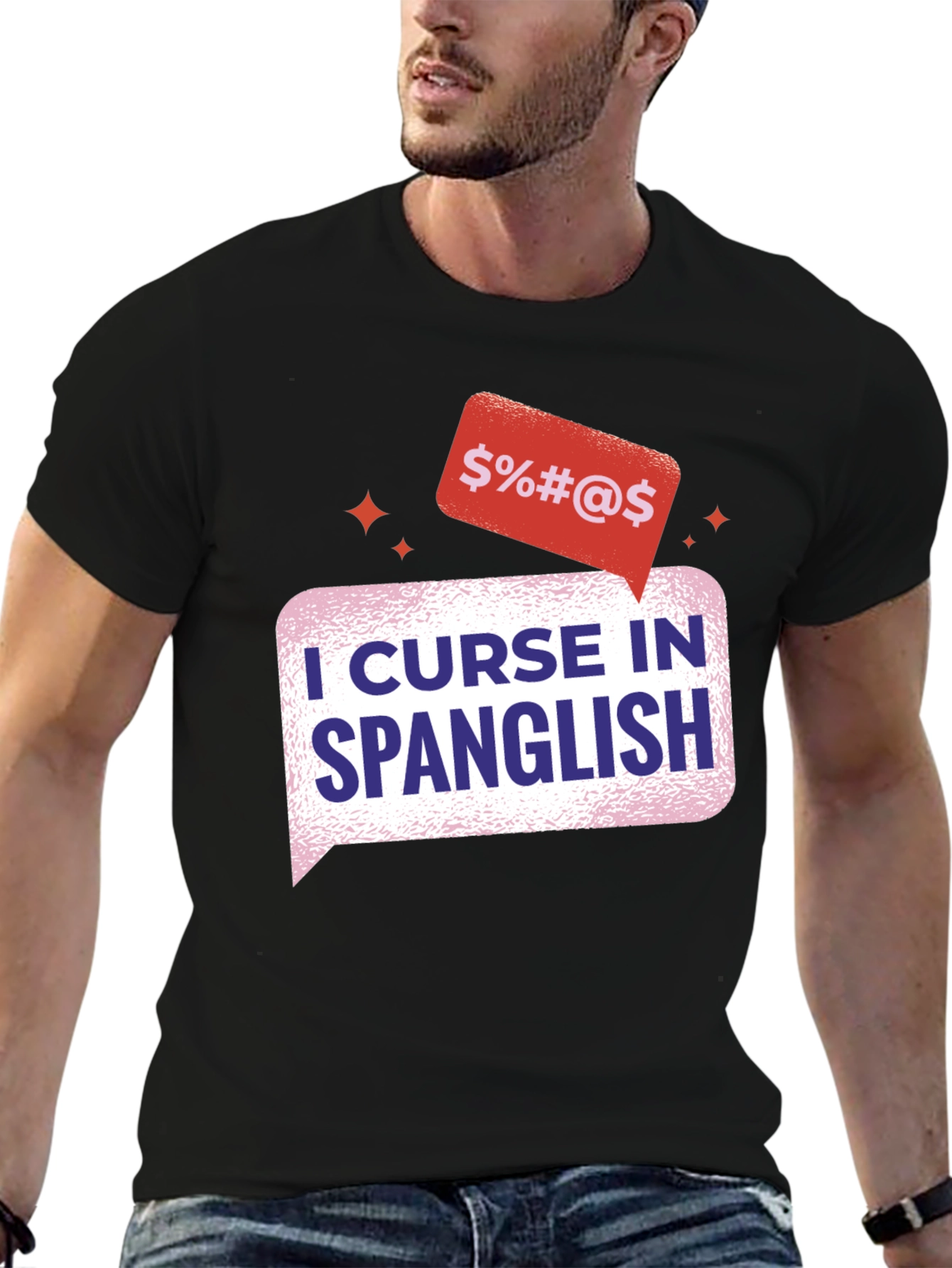 Spanglish Curse T-Shirt - Black Cotton Tee