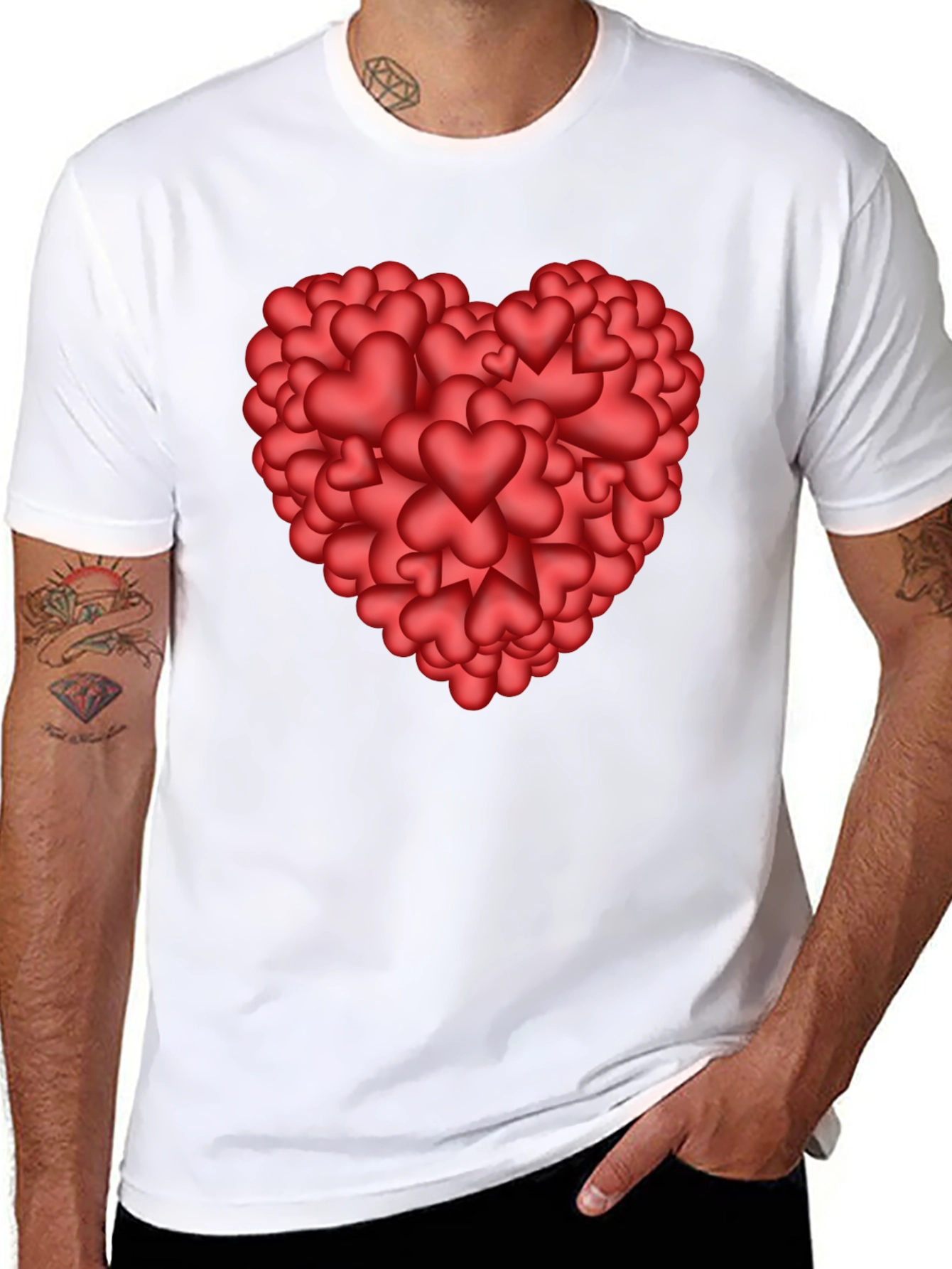 Heart of Hearts Graphic Tee - Black Casual Shirt