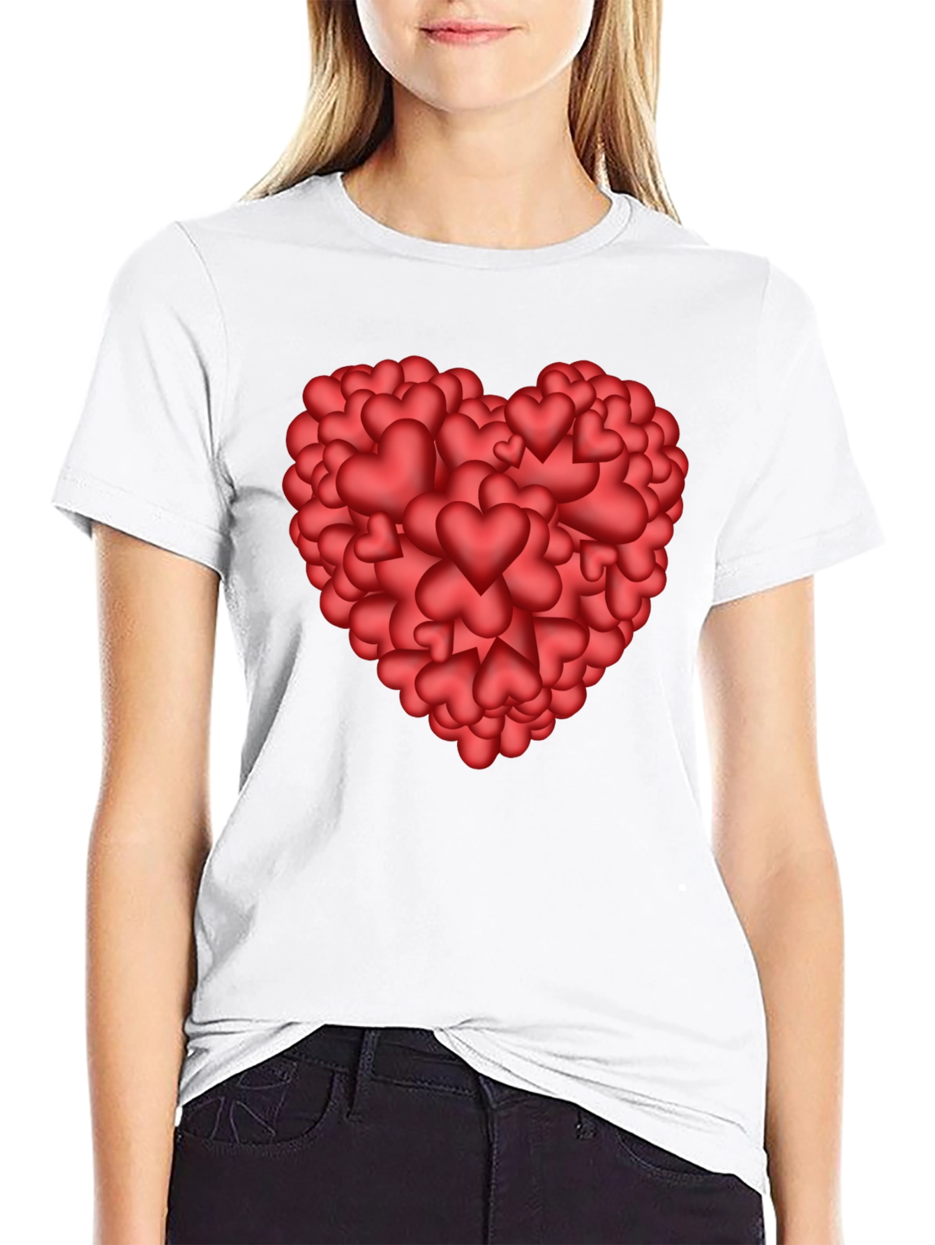 Heart of Hearts Graphic Tee - Black Casual Shirt