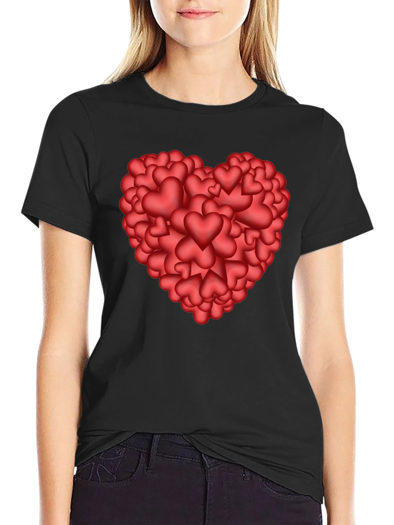 Heart of Hearts Graphic Tee - Black Casual Shirt