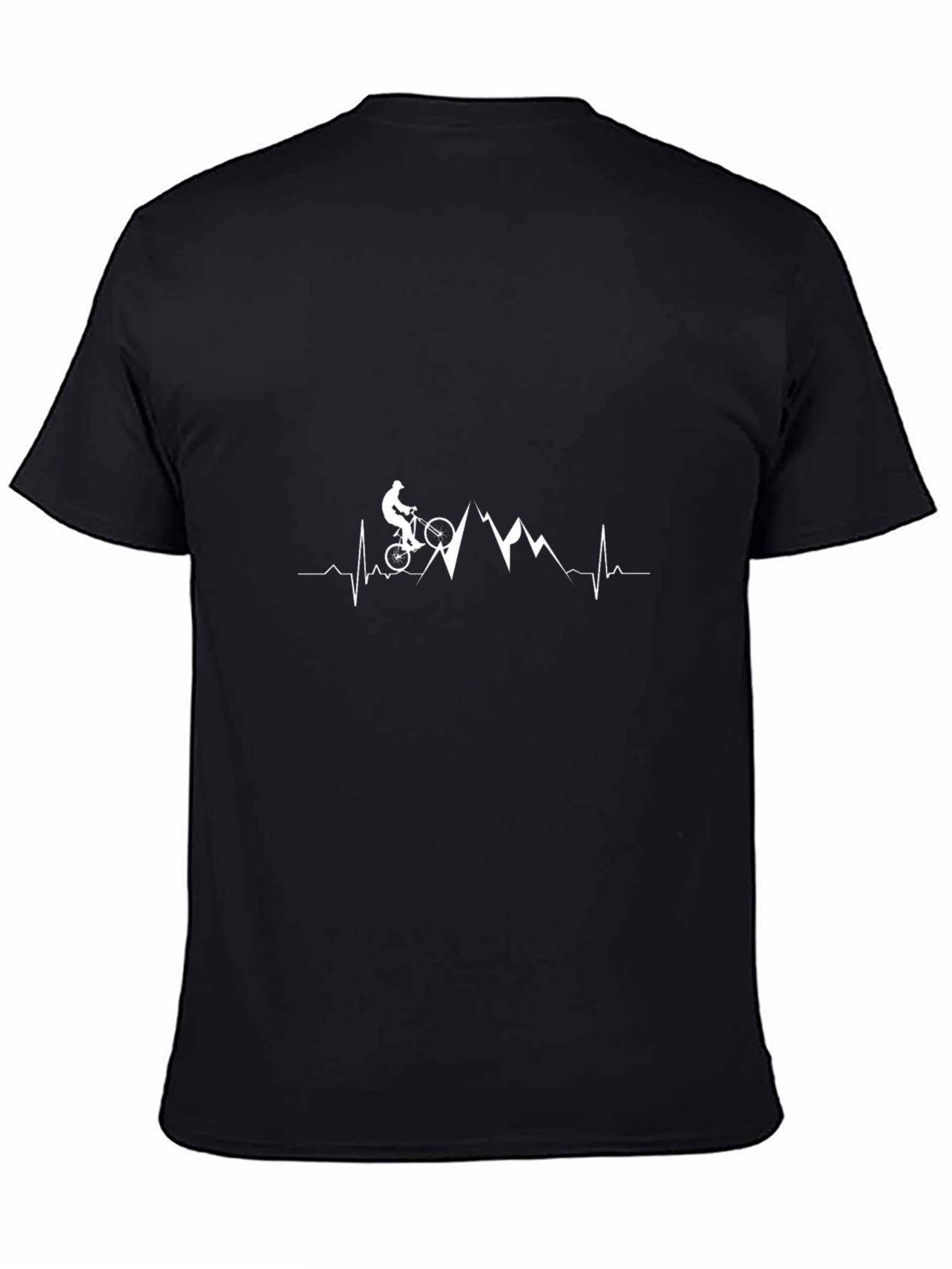 Mountain Biker Heartbeat T-Shirt - Black