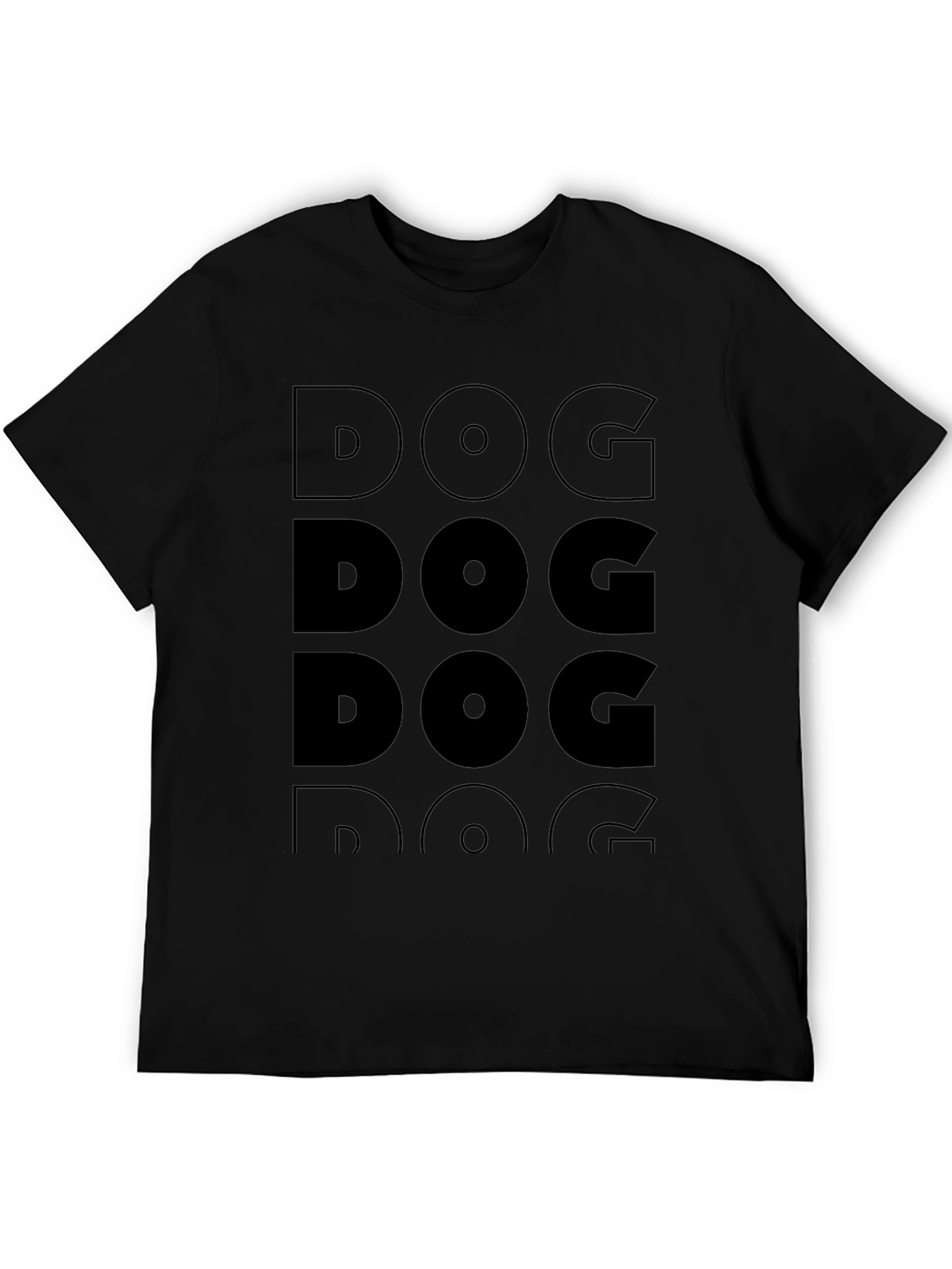 DOG Graphic Print Black T-Shirt