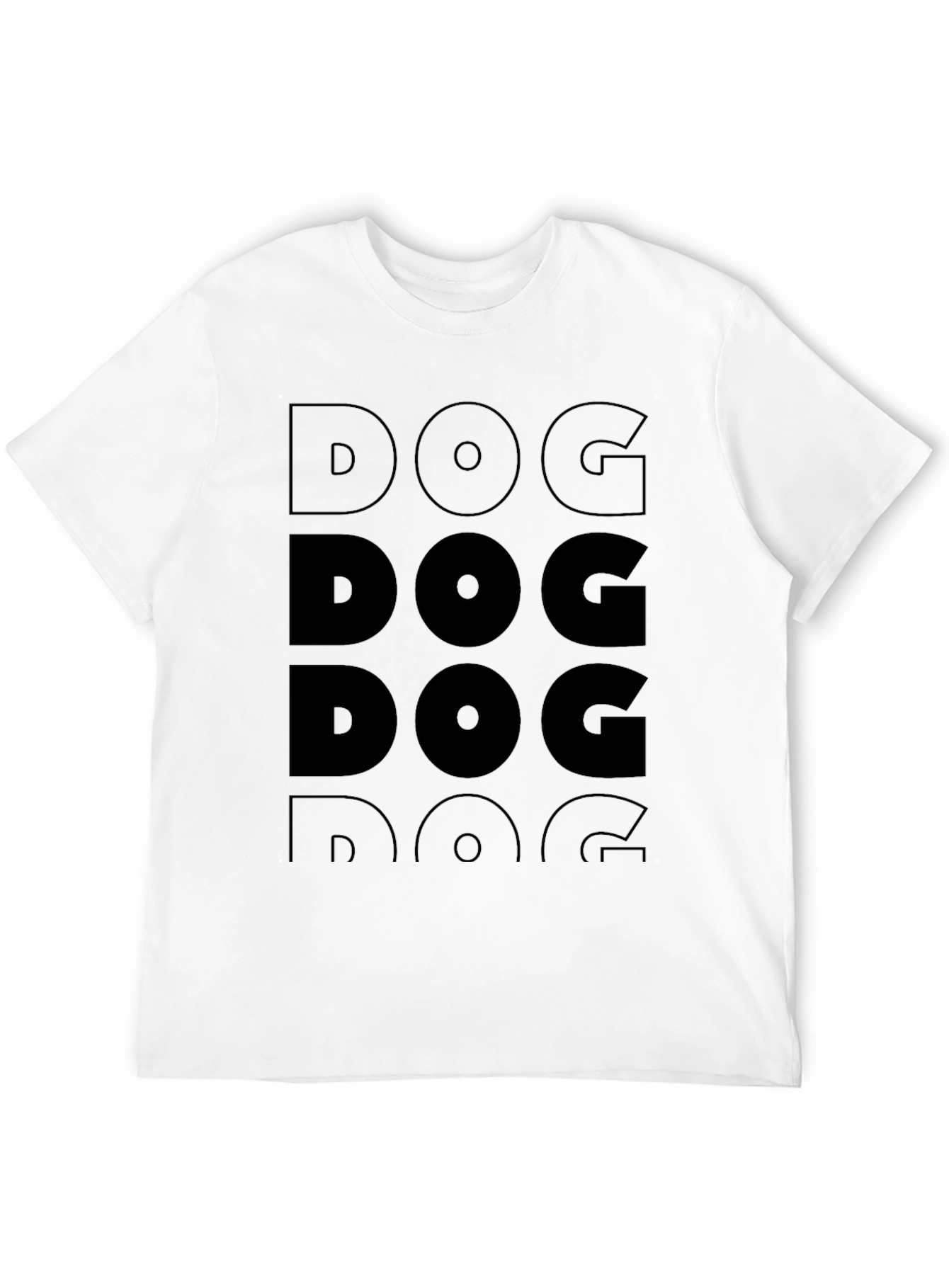 DOG Graphic Print Black T-Shirt