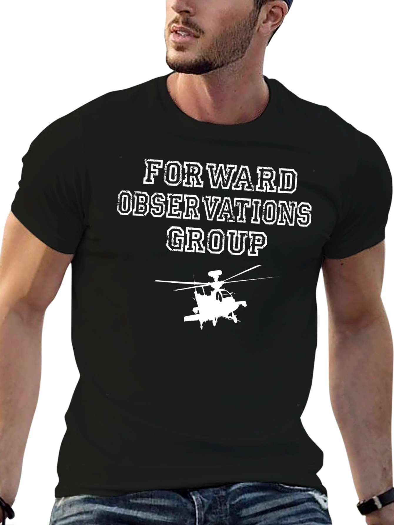 Forward Observations Group T-Shirt - Military Helicopter Tee