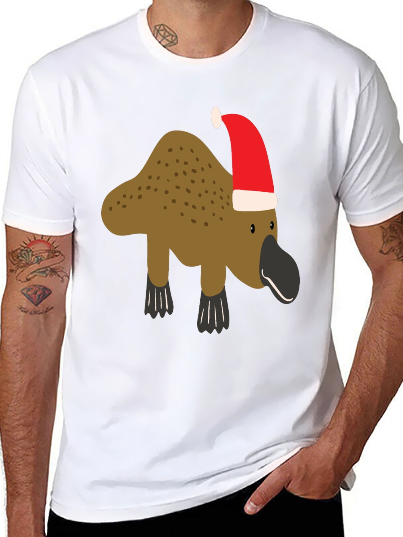 Festive Platypus Christmas T-Shirt