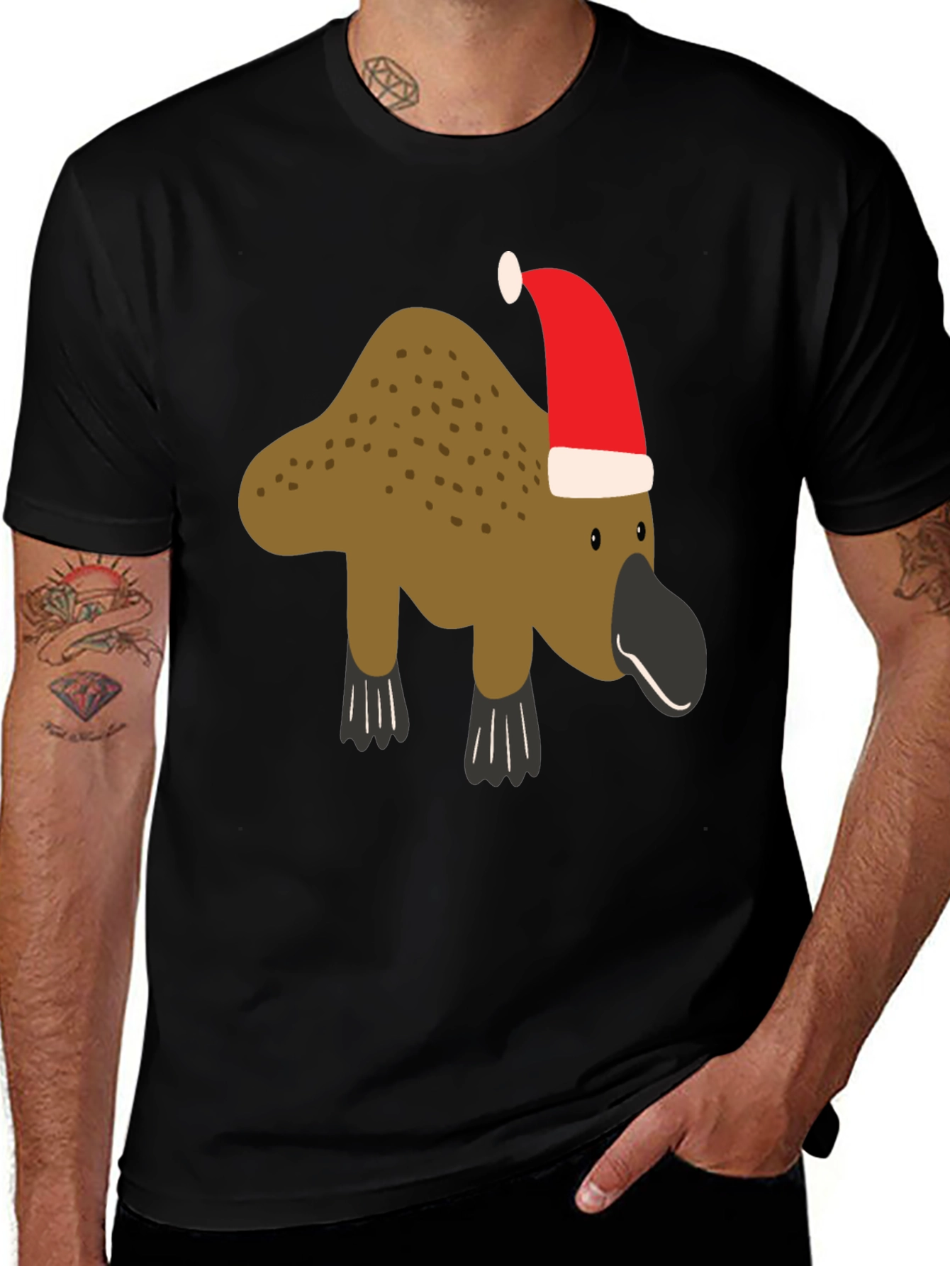 Festive Platypus Christmas T-Shirt