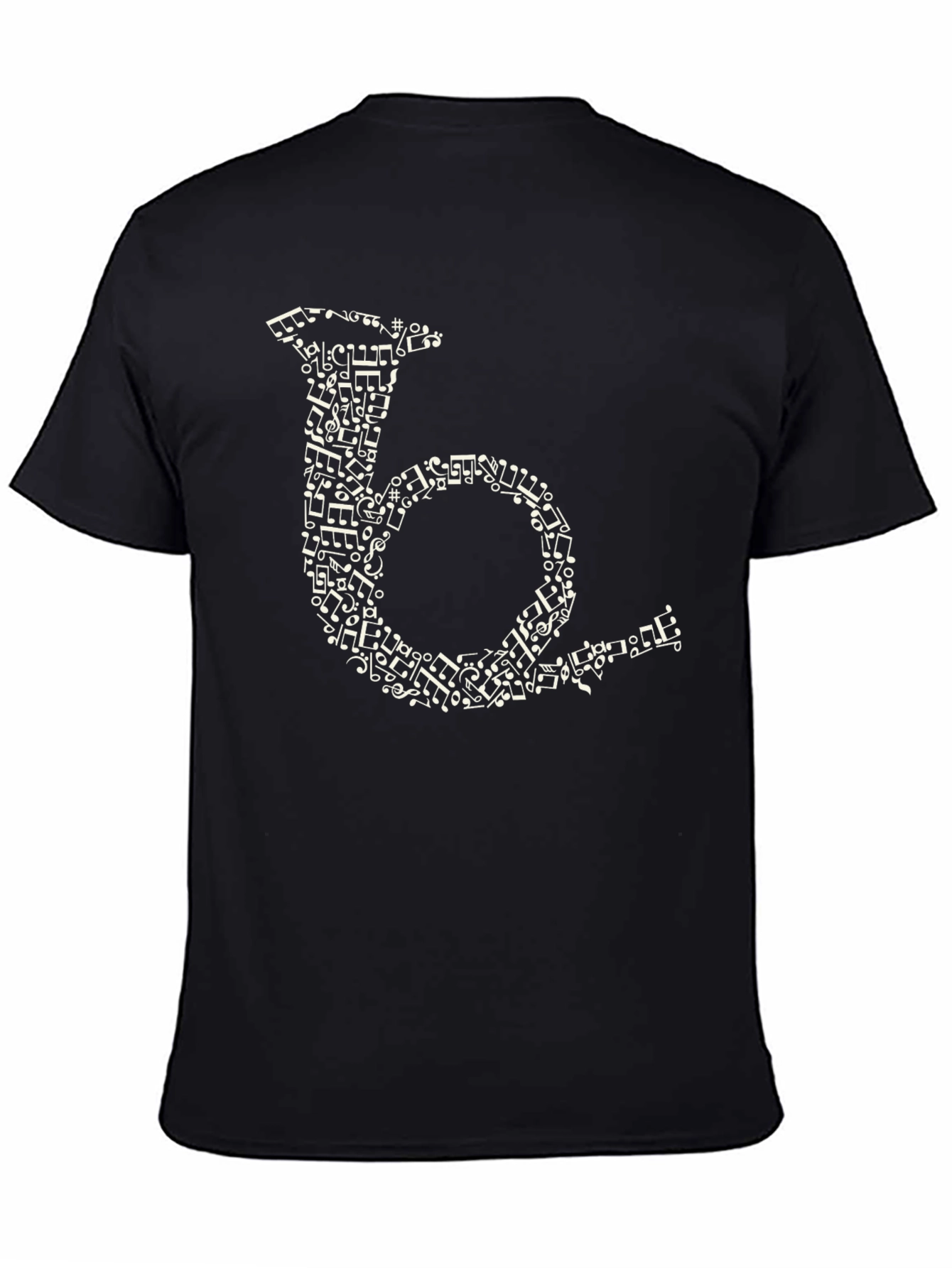 Musical Note French Horn Black T-Shirt