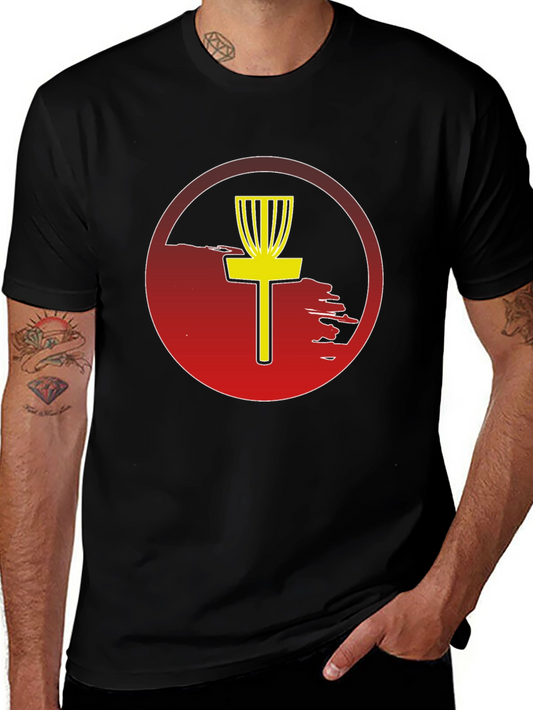 Disc Golf Basket Graphic Tee - Sporty Mens T-Shirt