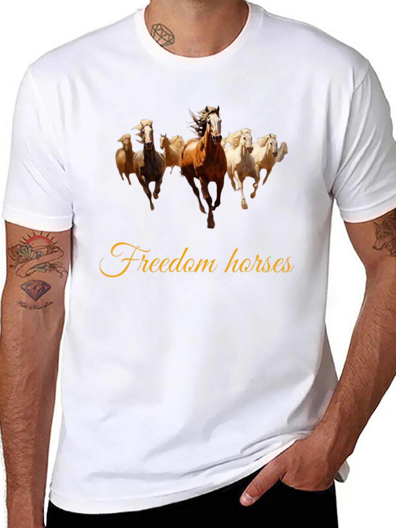 Freedom Horses Black T-Shirt