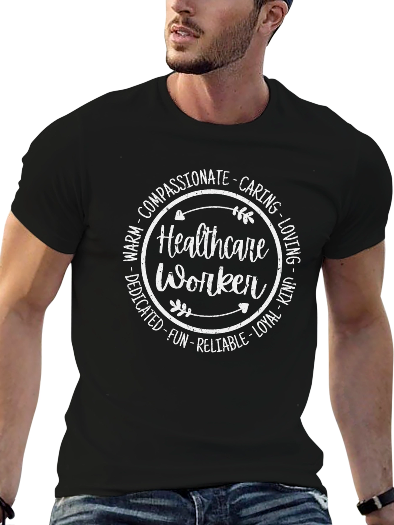 Healthcare Worker Tee - Compassionate Caring Design