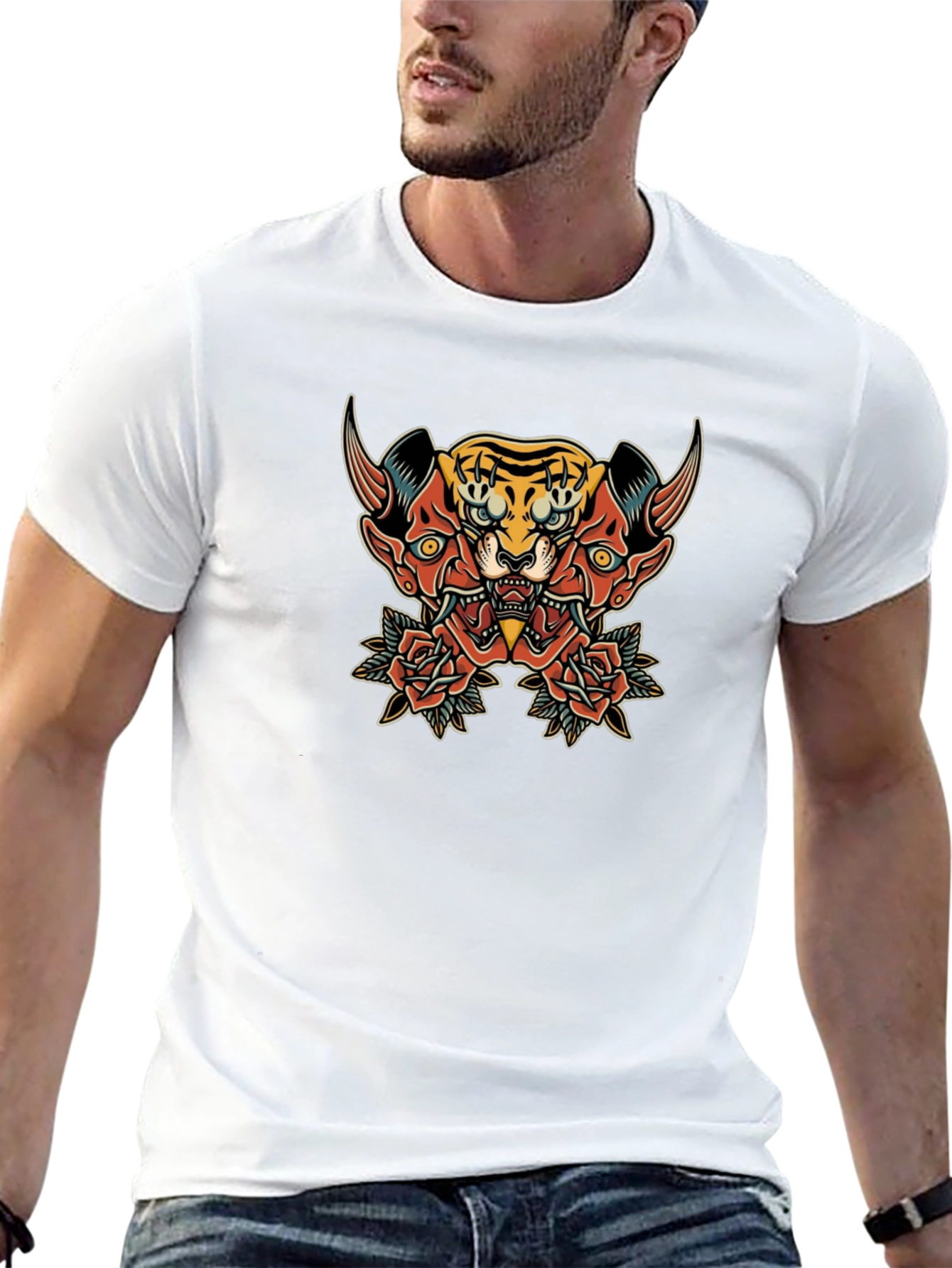 Tiger Oni Graphic Black T-Shirt
